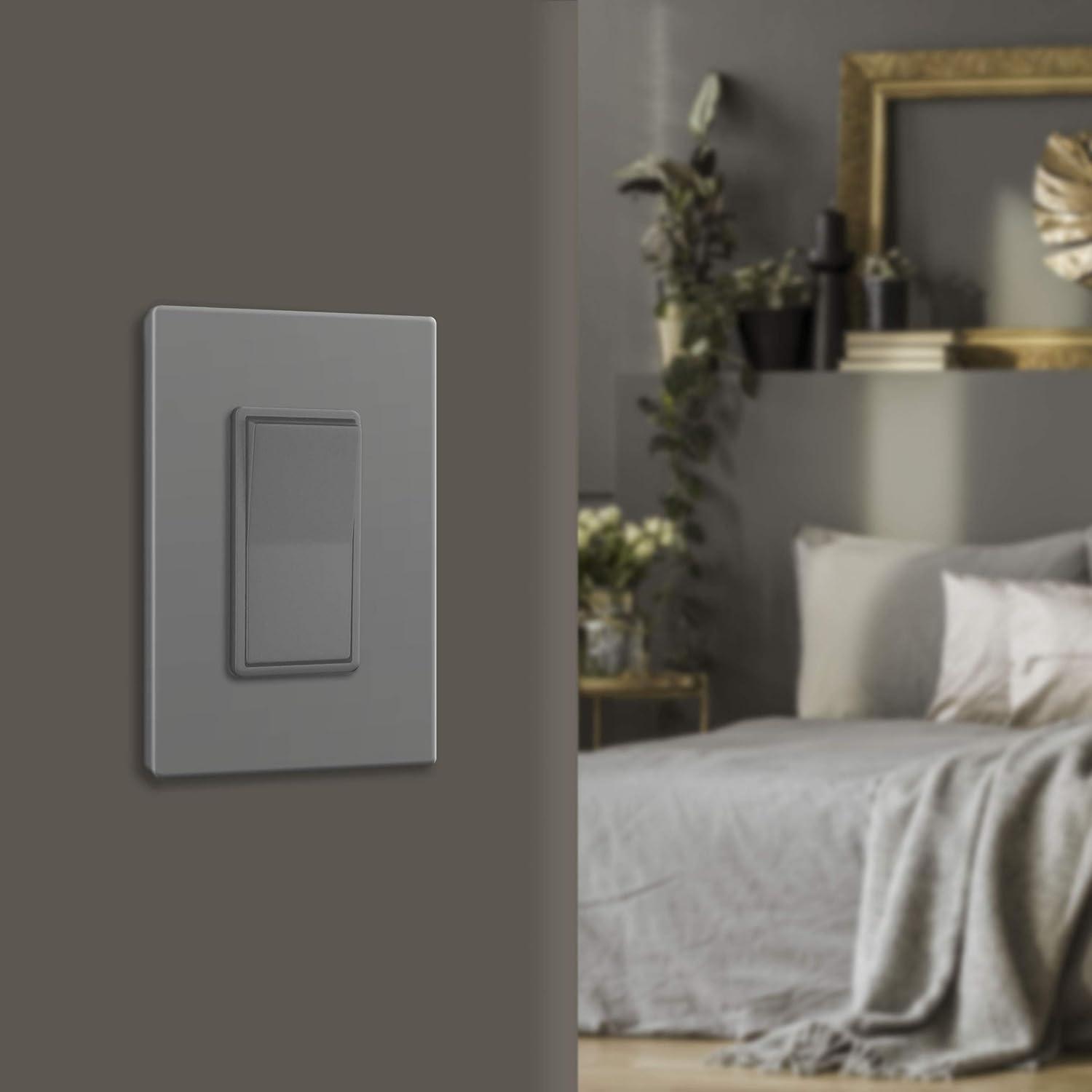 Enerlites 1-Gang Standard Screwless Decorator Wall Plate Child Safe Outlet