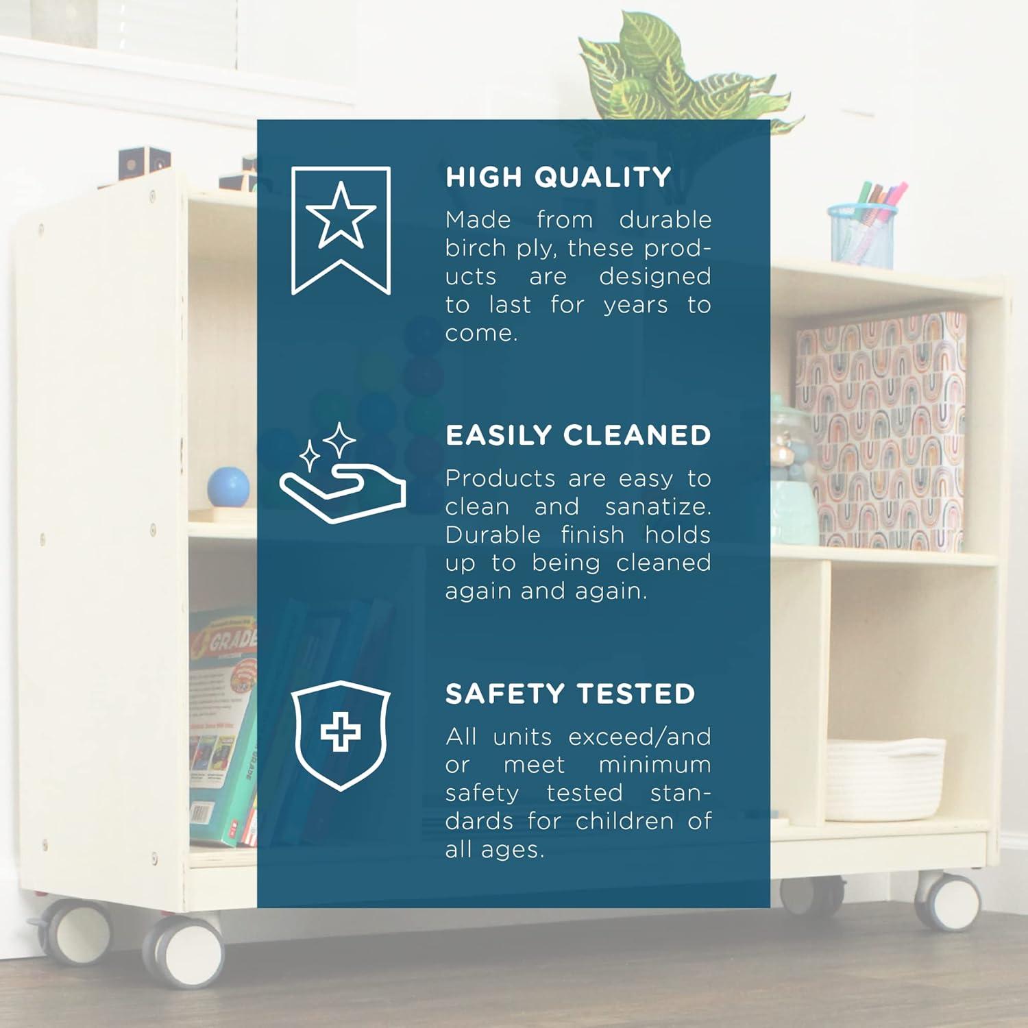 Angeles Angeles Mobile 4-Shelf Book Display with Storage - RTA