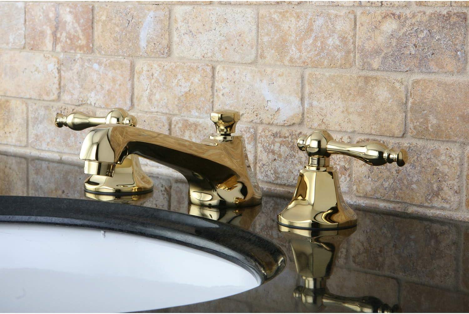 Two Handle 8 in. to 16 in. Widespread Lavatory Faucet with Brass Pop-up - Polished Brass