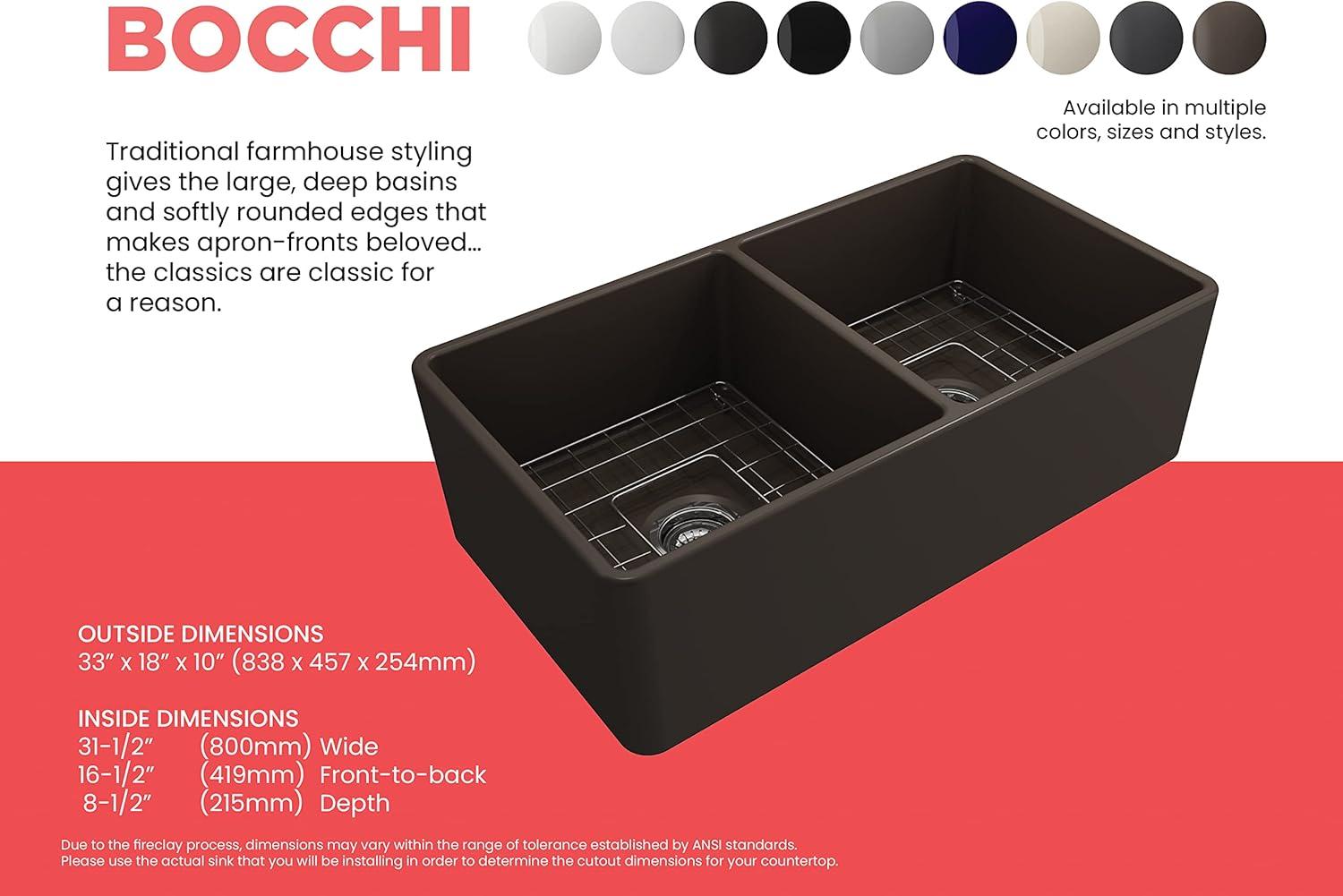 Matte Gray Fireclay Double Bowl Farmhouse Kitchen Sink