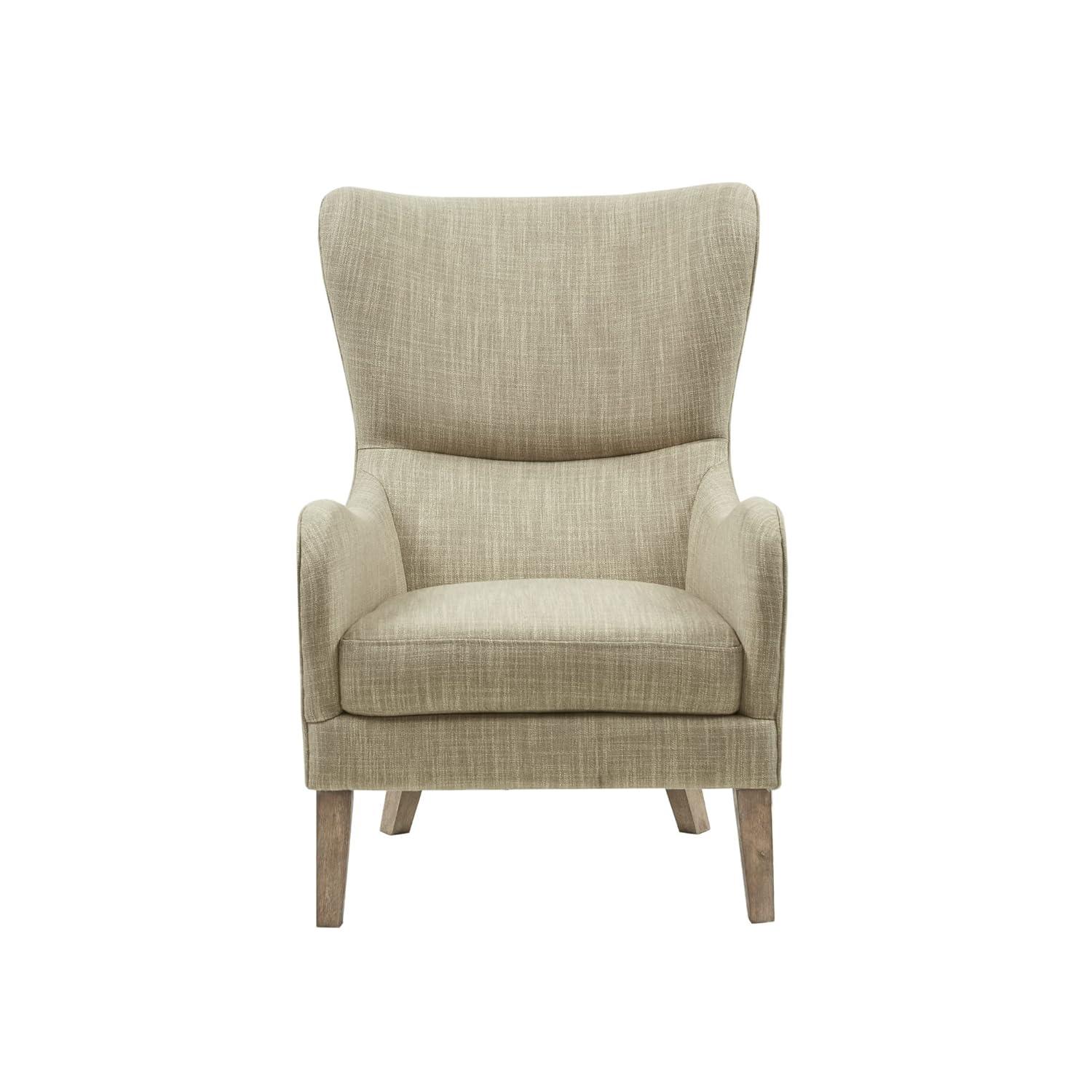 Aria Swoop Upholstered Wing Chair Taupe