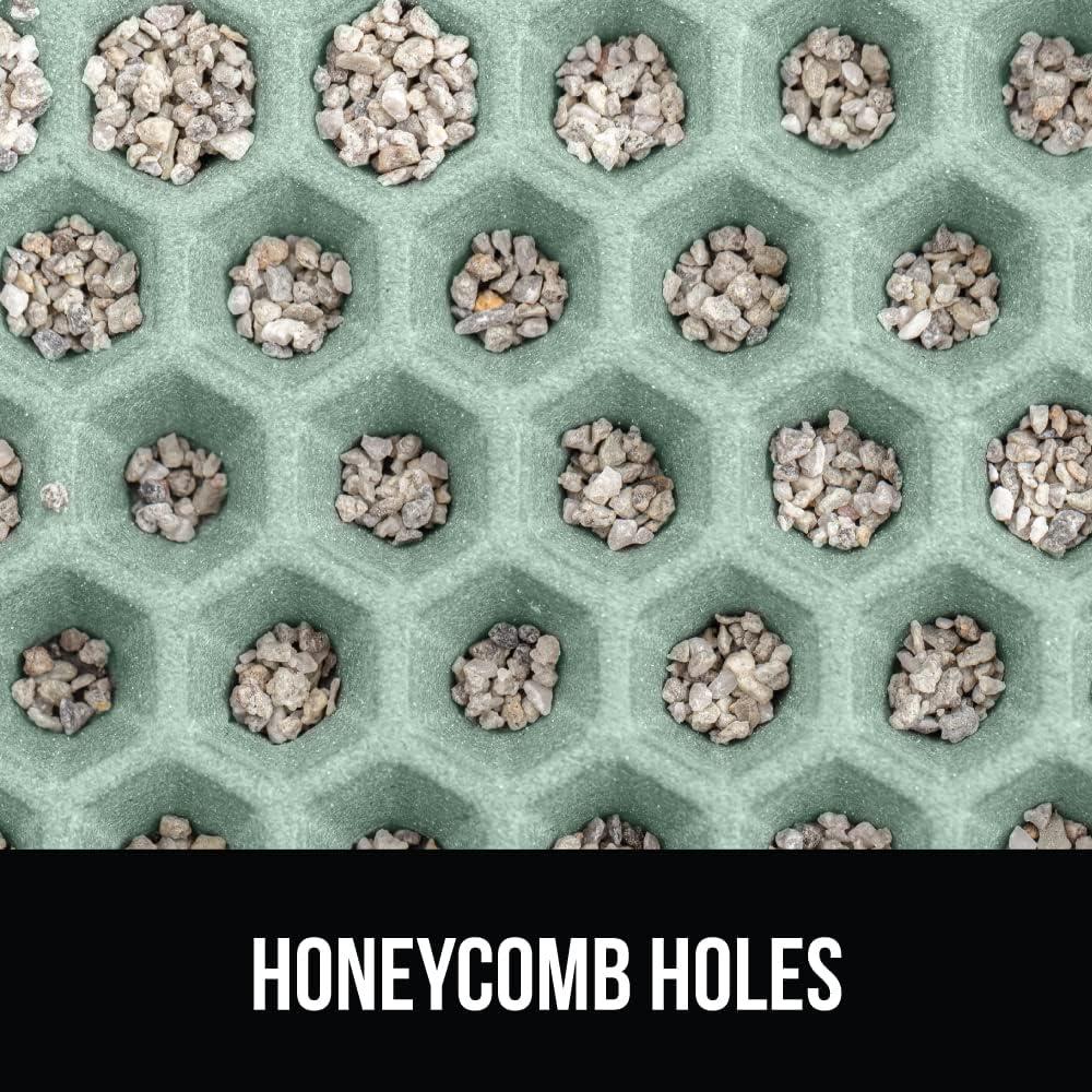 GORILLA GRIP Waterproof Cat Litter Mat, Easy to Clean Honeycomb Waste Trapping Mats, 24x15 Sage