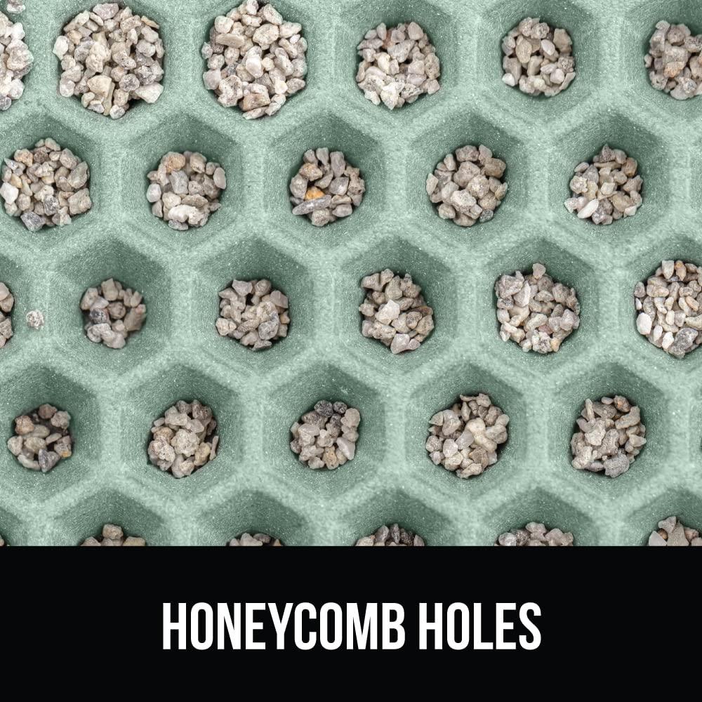 GORILLA GRIP Waterproof Cat Litter Mat, Easy to Clean Honeycomb Waste Trapping Mats, 24x15 Sage