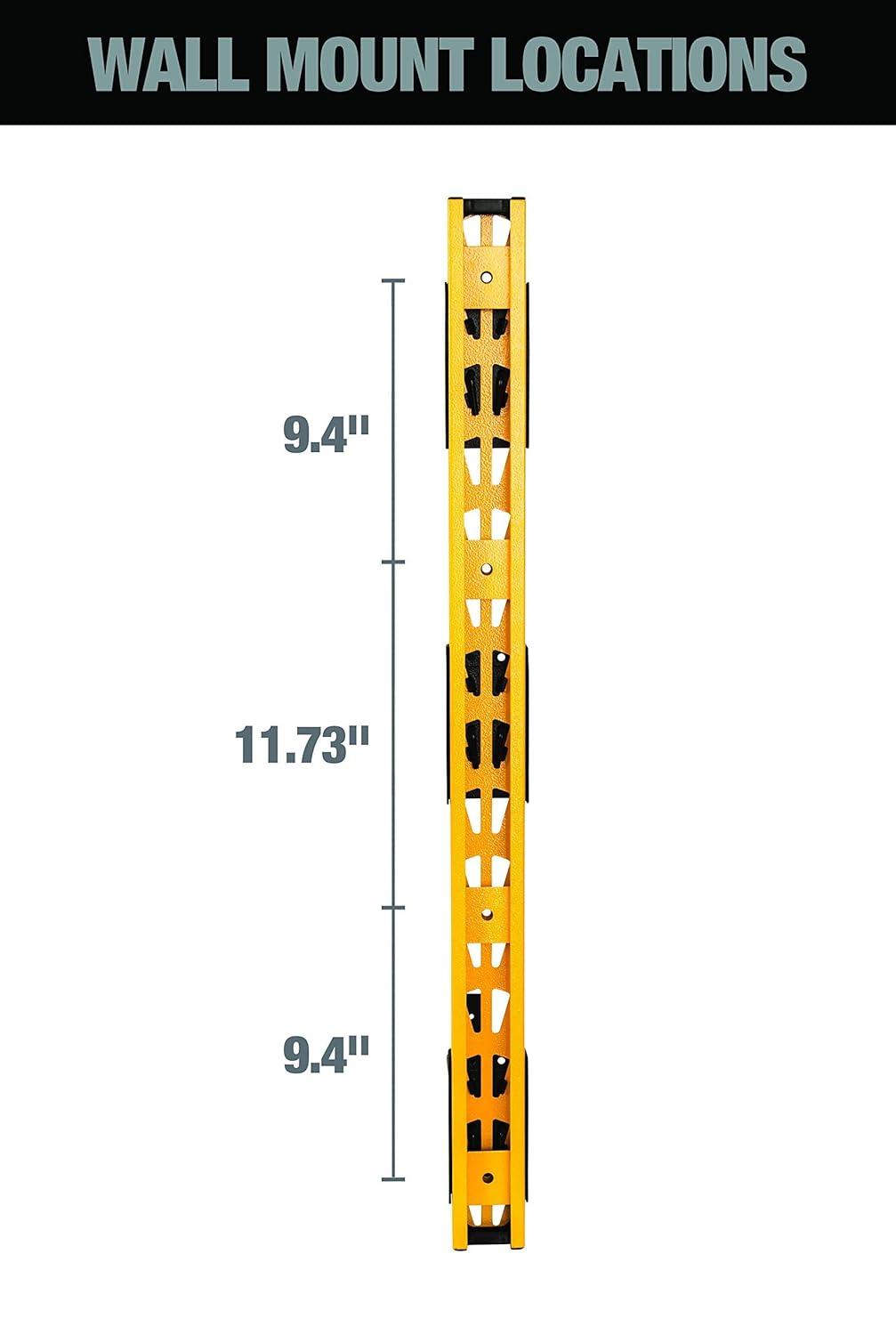 DEWALT 36 in. H X 12 in. D Wall Mount Cantilever Rack/Garage Wall Shelf with 9-Brackets, Black/Yellow
