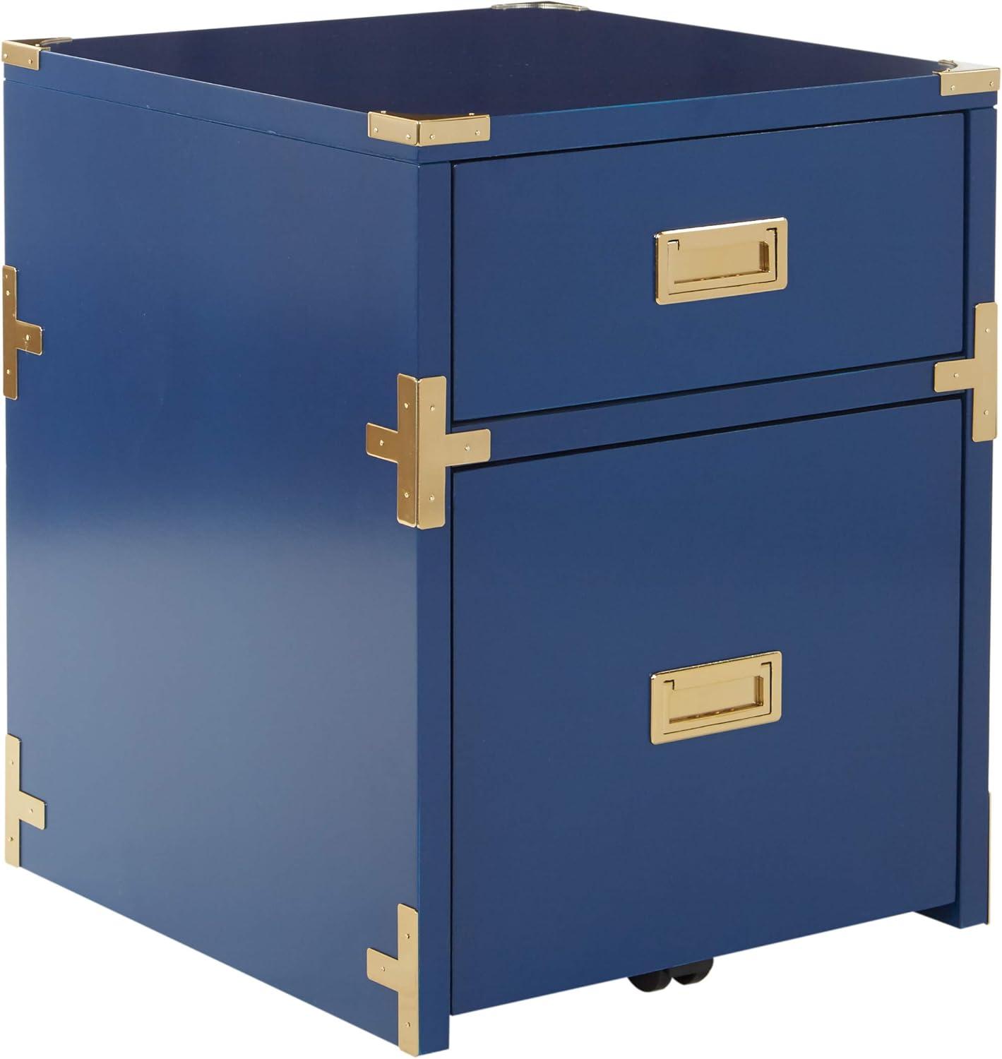 OSP Home Furnishings Wellington 2 Drawer File Cabinet in Lapis Blue ASM