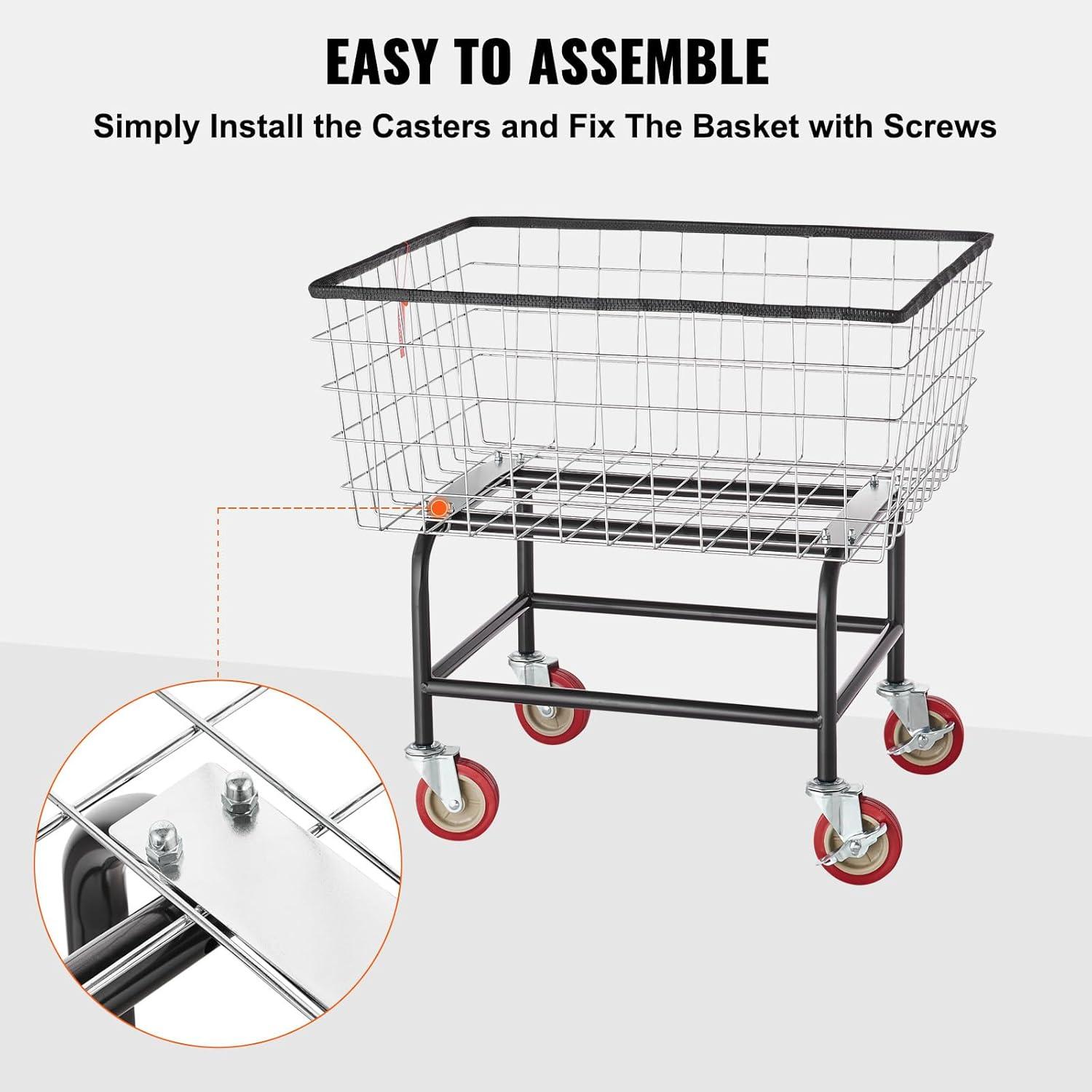 21 x 27 x 27.5 in. Wire Laundry Cart