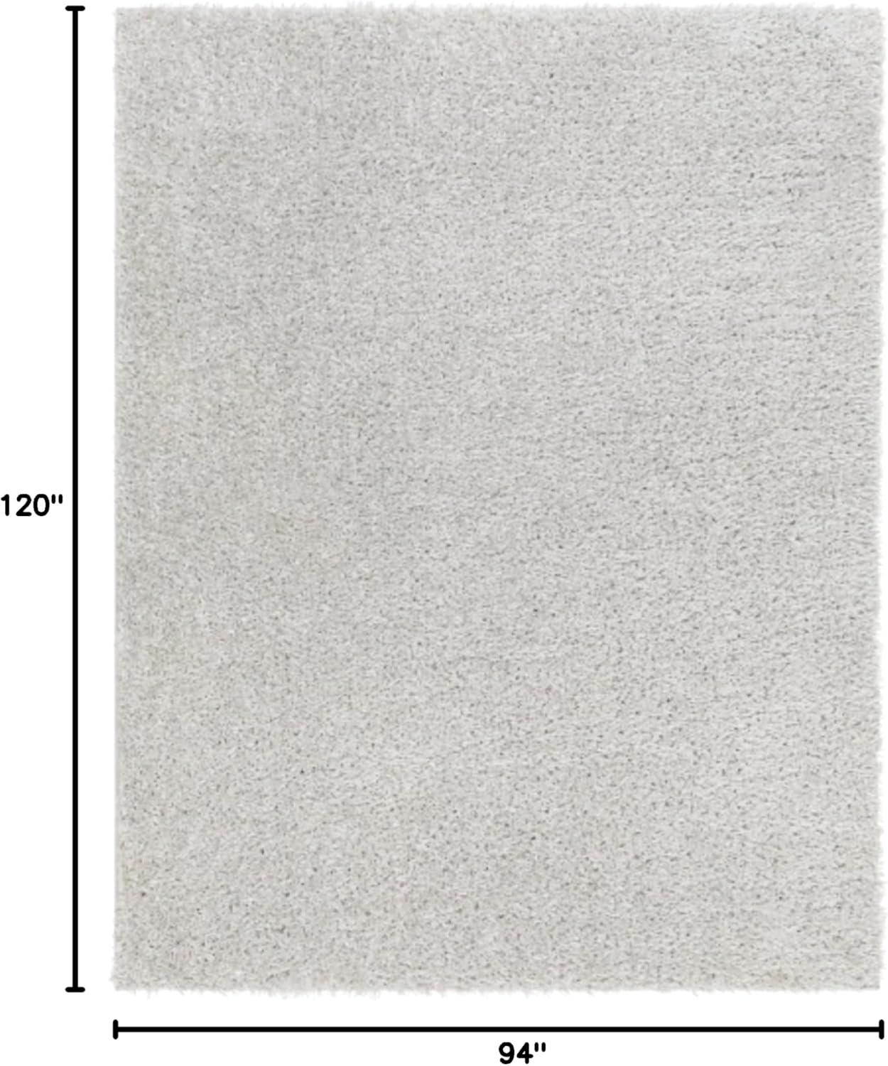 Light Gray Rectangular Shag Area Rug, 7'10" x 10'