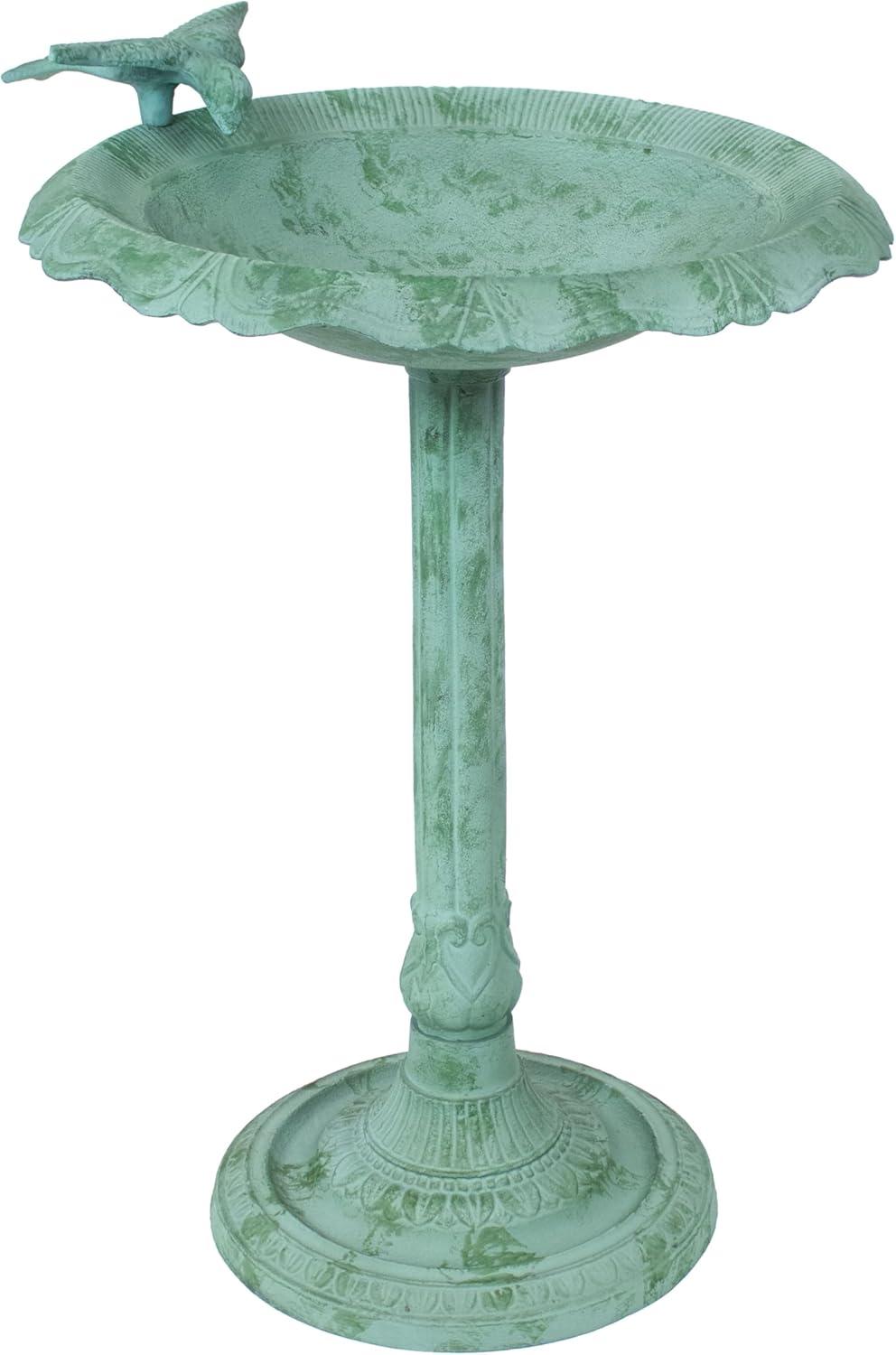 Garden Visitor Freestanding Cast Aluminum Outdoor Bird Bath