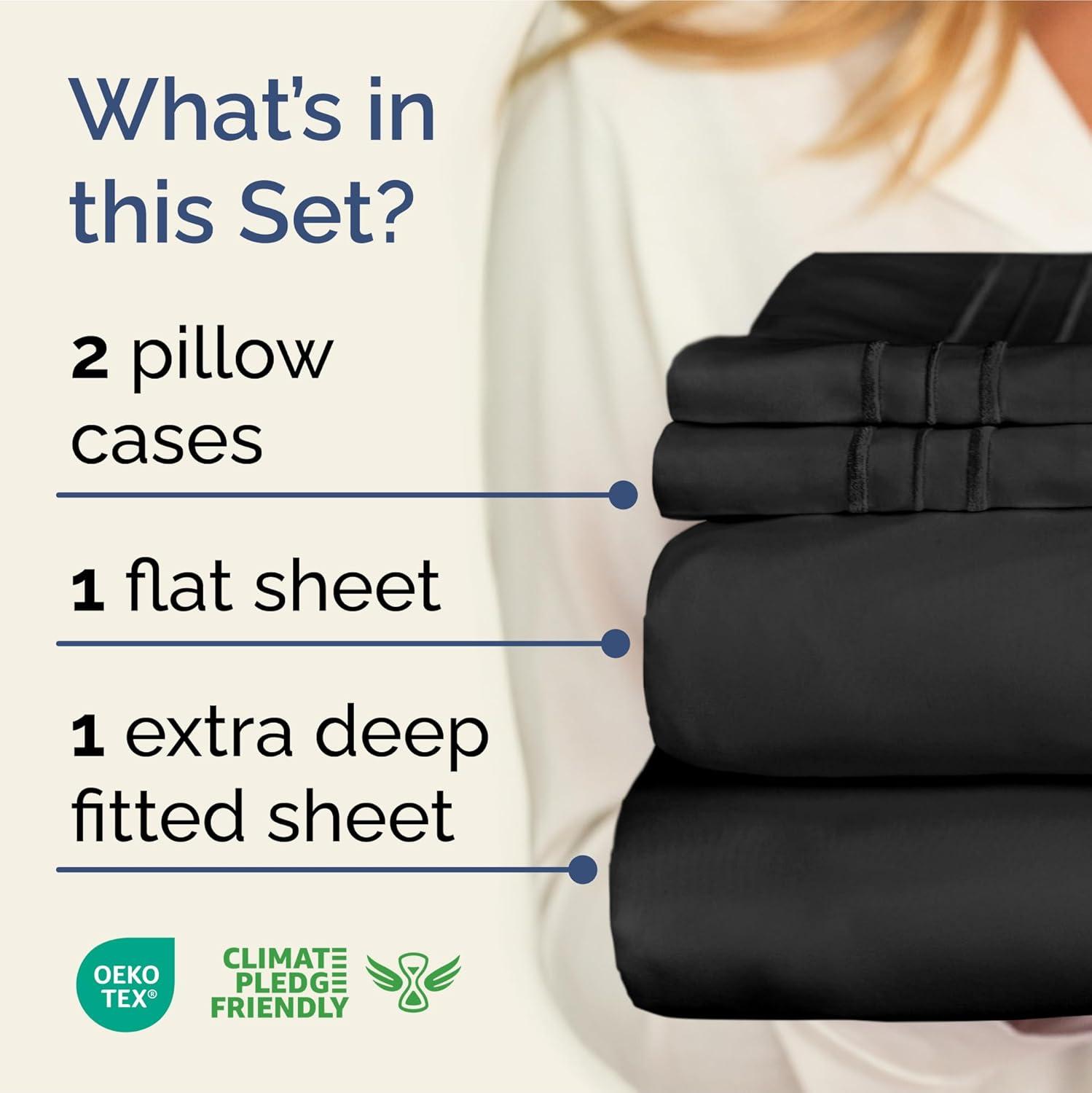 CGK Linens Extra Deep Pocket luxury Sheet Set - Solid Ultra Soft & Cooling Sheet Sets