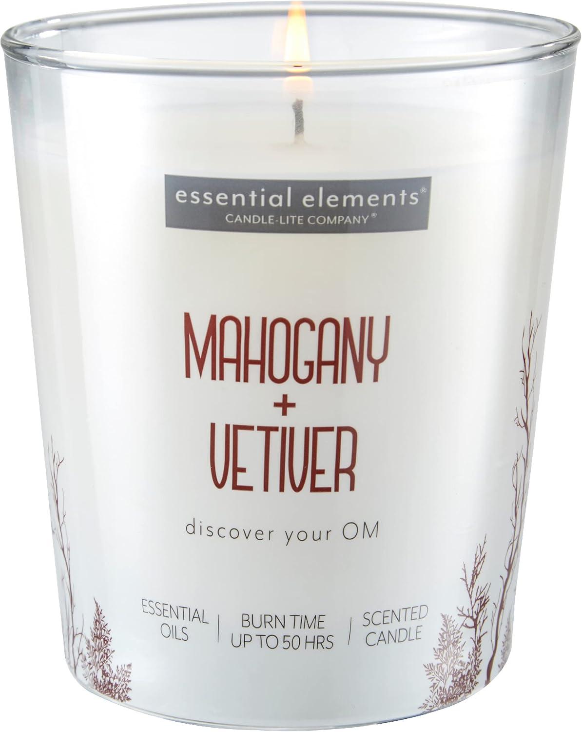 Mahogany & Vetiver Scented Gray Soy Jar Candle