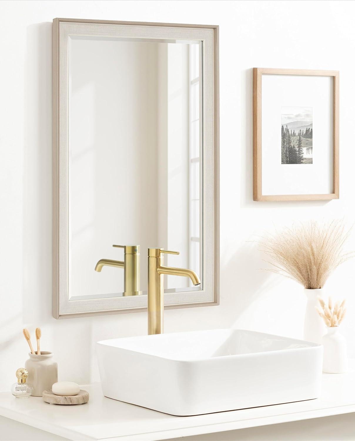 Kobert Rectangle Wall Mirror Natural - Kate & Laurel All Things Decor