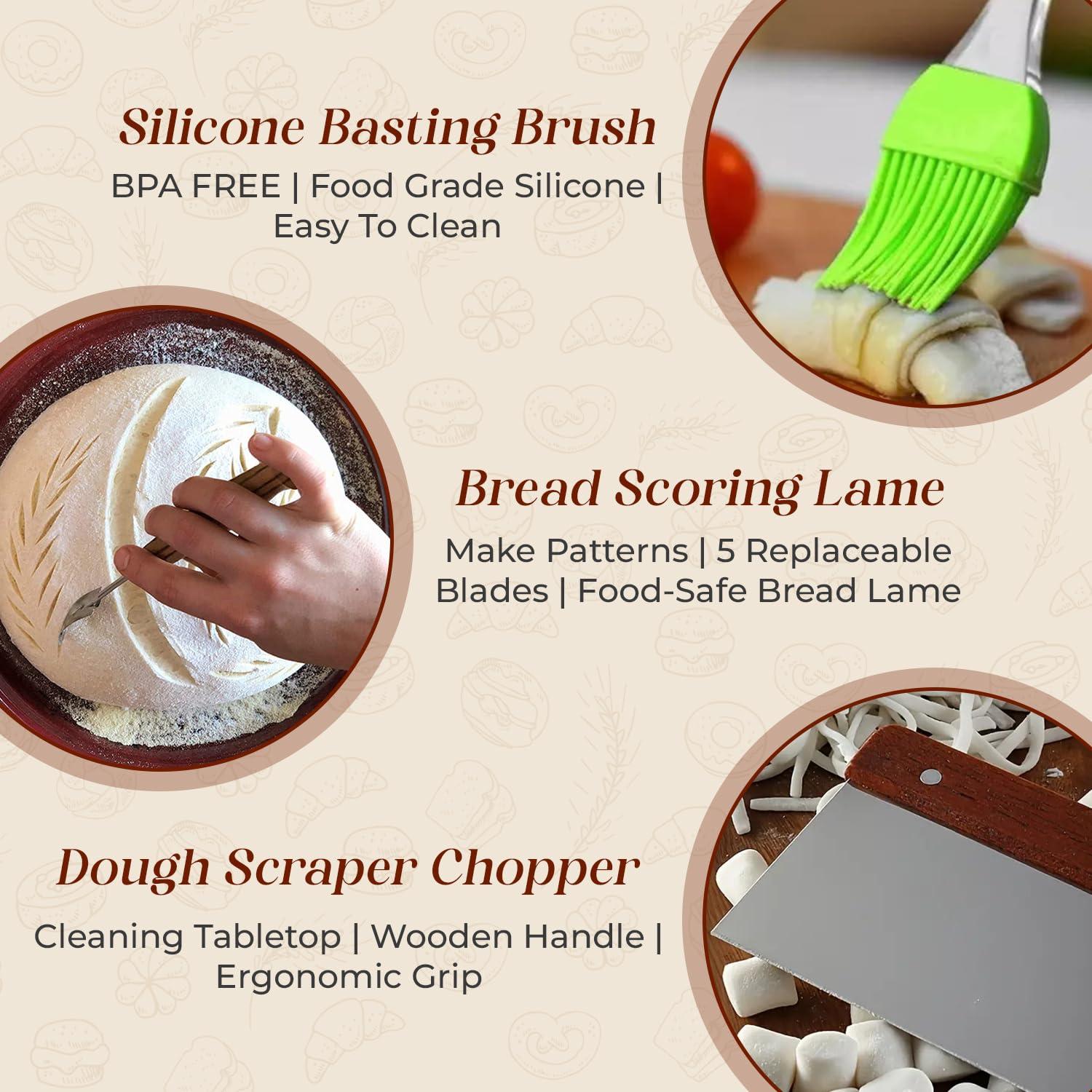 APPENIN WINTER PARK CORP Bread Banneton Proofing Basket Set Of 2, 9 Inch Round & 10 Oval Cane Sourdough Baskets With Lame + Dough Scraper Linen Liner Basting Brush For Making Baking Fermentation | Wayfair