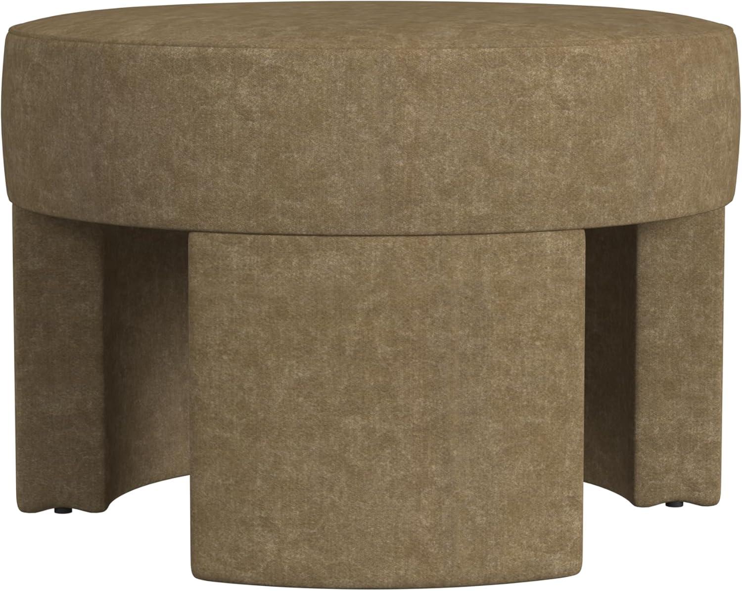 Sophia Mocha Velvet Round Ottoman