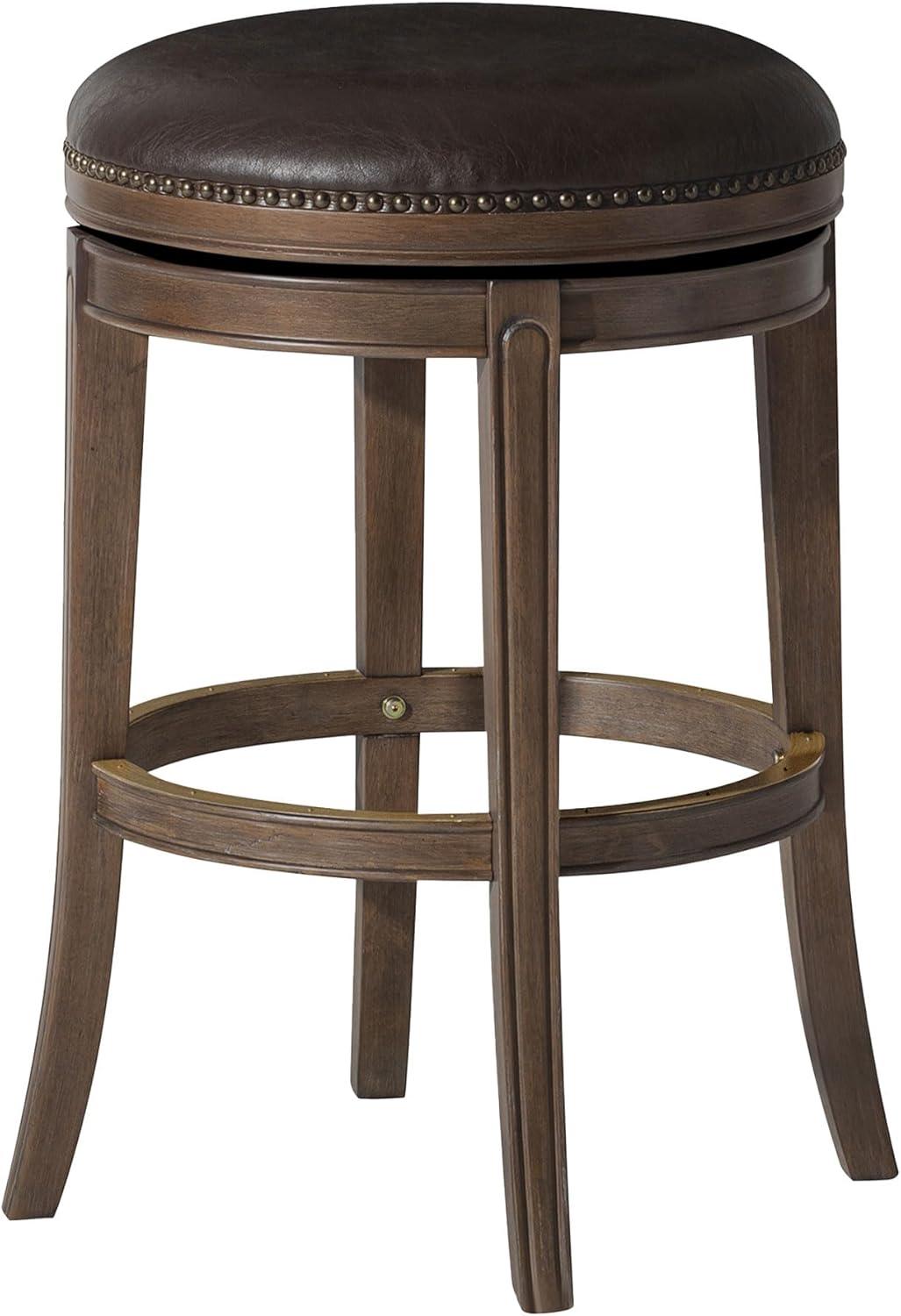 Maven Lane Alexander Backless Counter Stool with Vegan Leather Upholstery