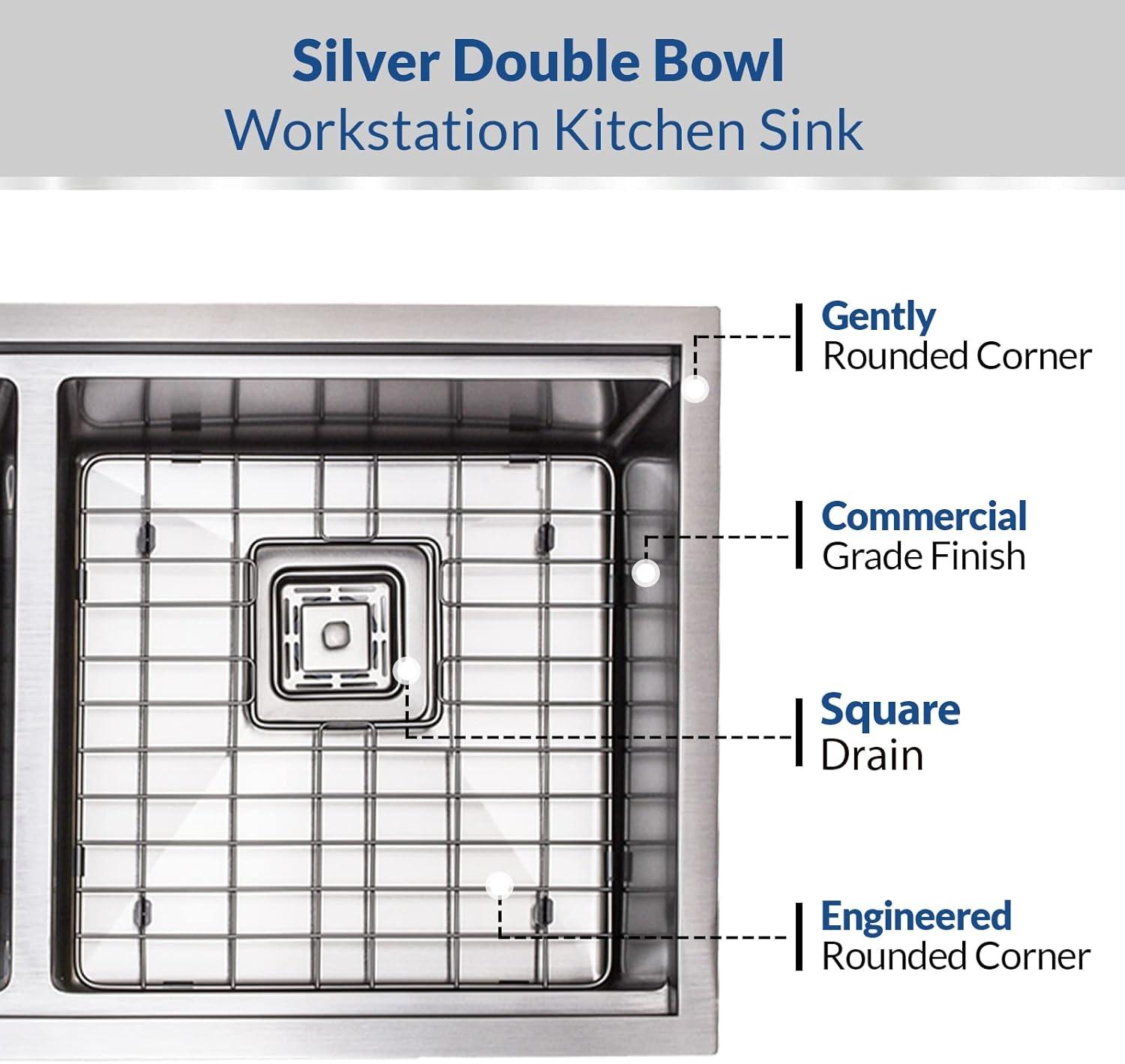 Strictly Sinks 32” Copper Undermount Workstation 16 Gauge Double Bowl Kitchen Sink Stain Resistant