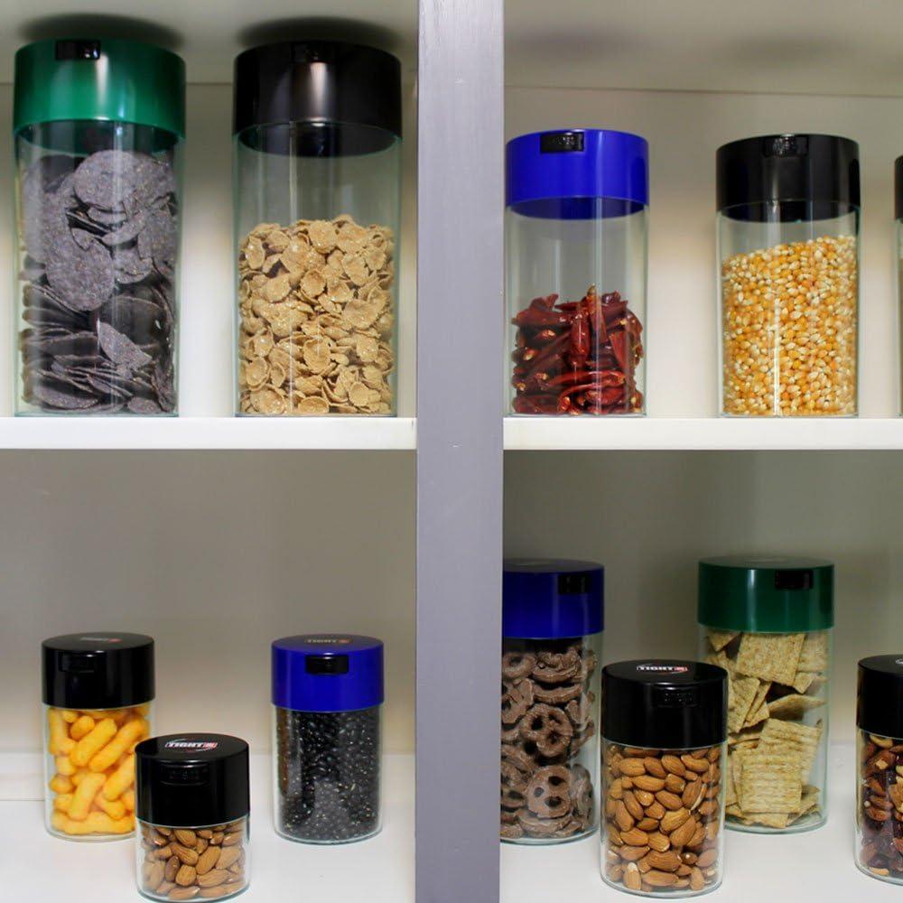 Coffeevac 1LB â€“ Patented Airtight Container | Multi-use Vacuum Container Works as Smell Proof Containers for Ground Coffee and Coffee Bean Containers. Black Cap and Clear Body with Logo