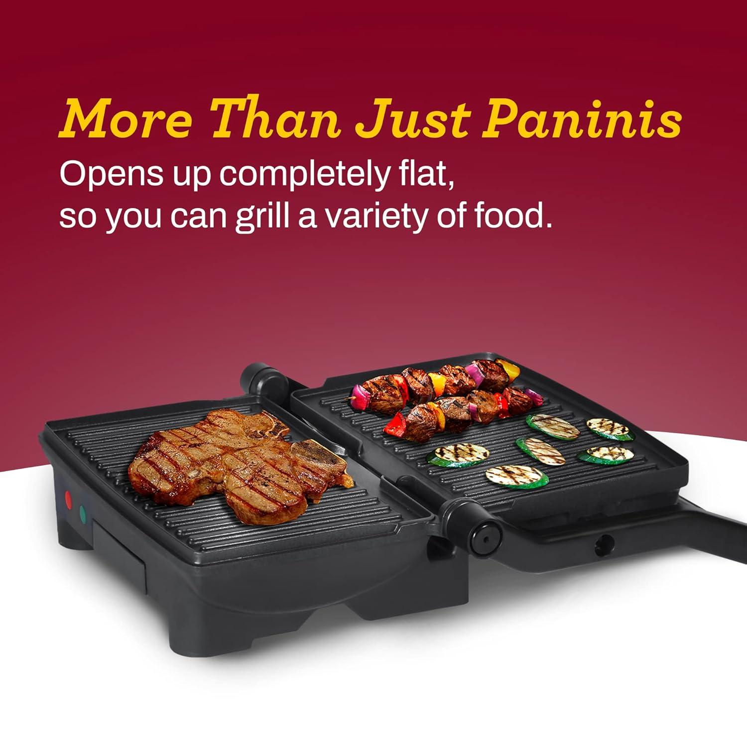 Elite Stainless Steel 3-in-1 Panini Press and Indoor Grill