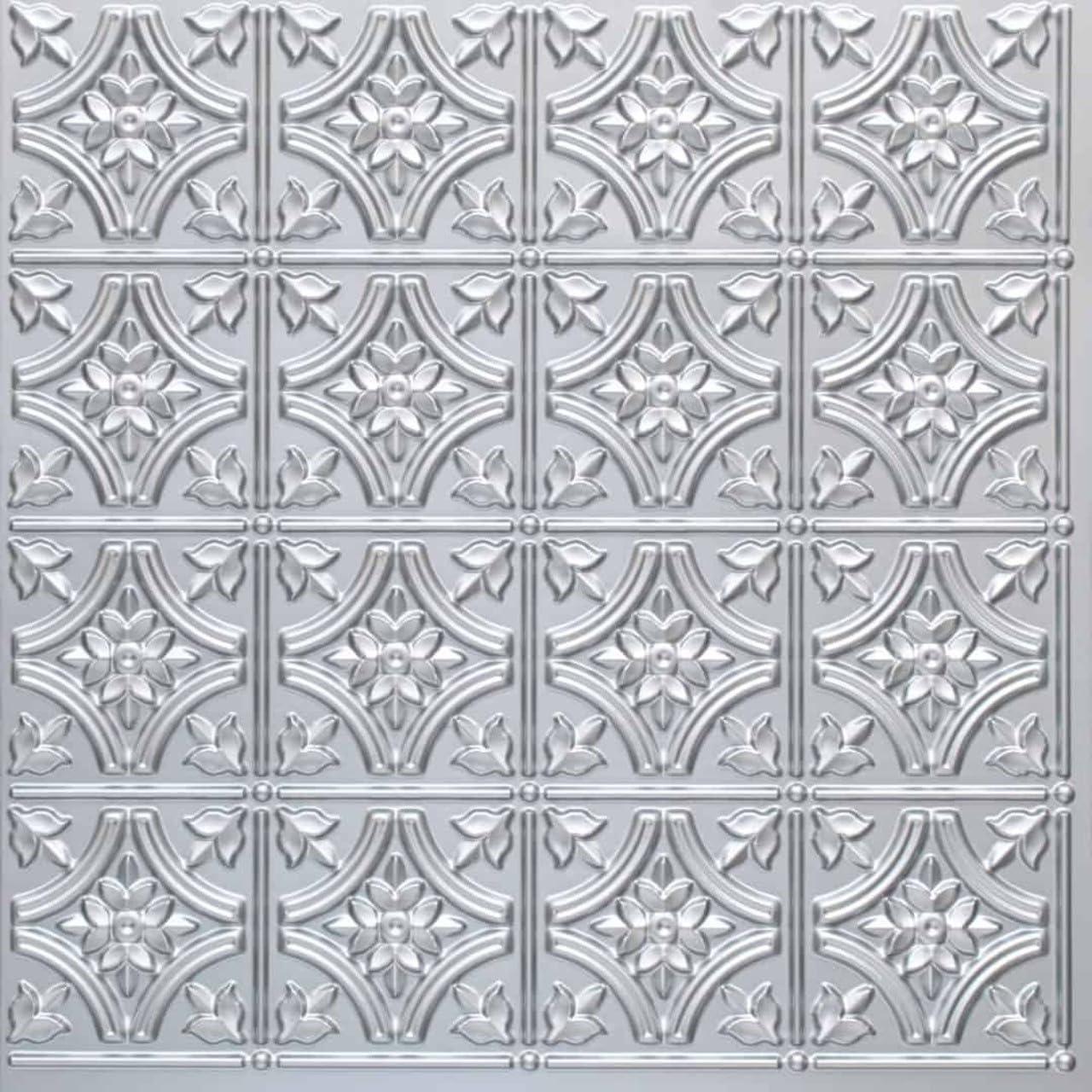 FromPlainToBeautifulInHours Gothic Reims 2 Ft. X 2 Ft. Drop-In Or Glue-Up PVC Ceiling Tile (Set of 10)