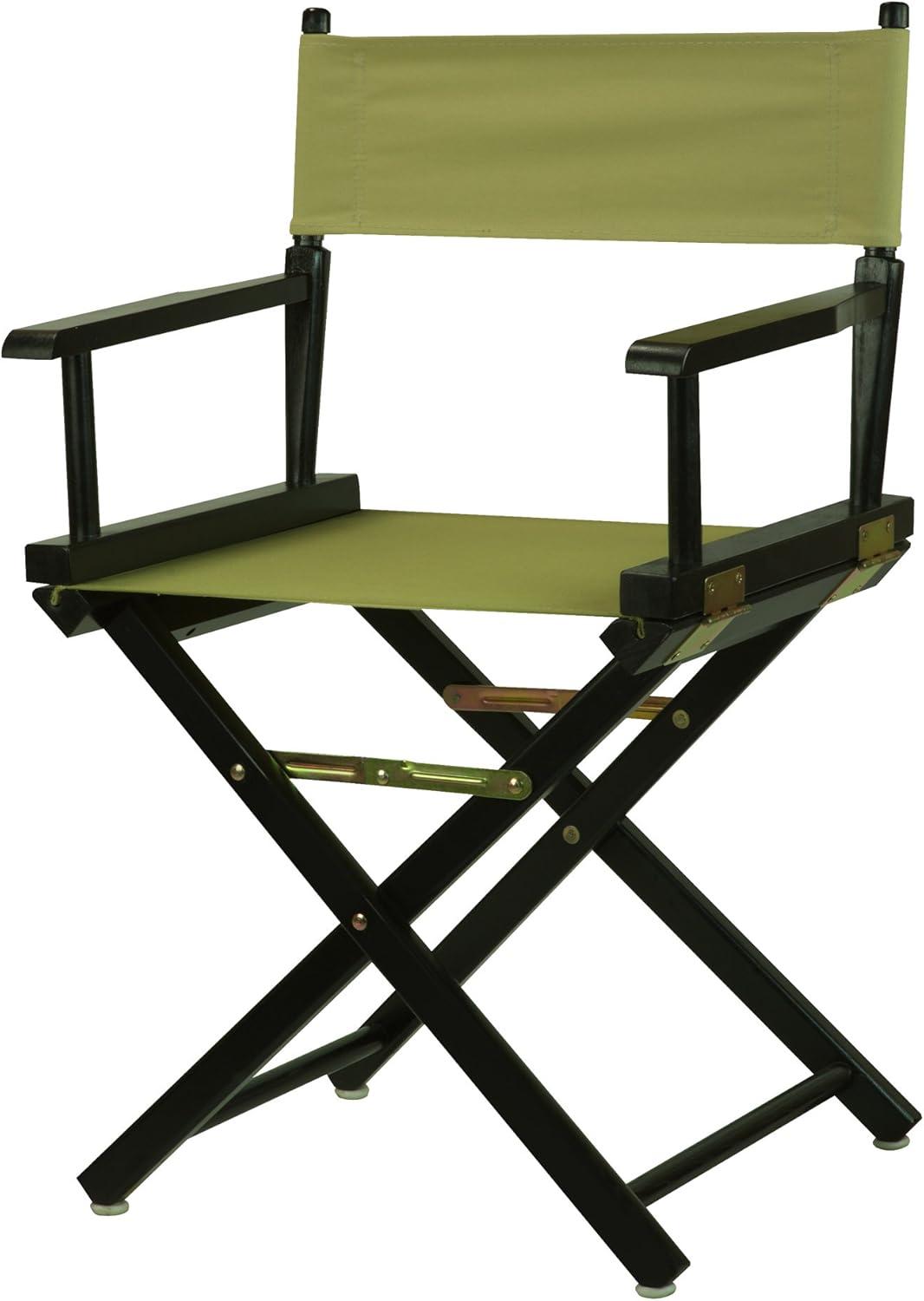 Foldable Classic Director's Chair Black Frame with Olive Canvas