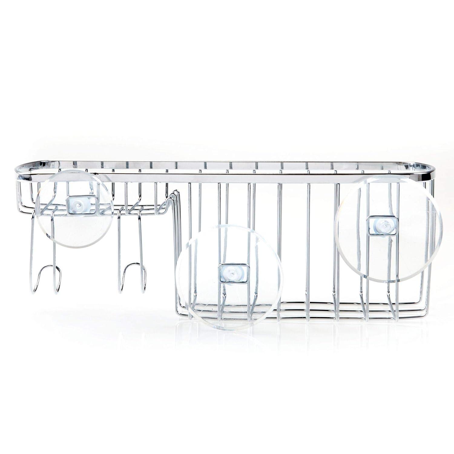 InterDesign iDesign Gia Polished Stainless Steel Bathroom Suction Combo Organizer Basket - 11" x 4.25" x 4" & Reviews | Wayfair