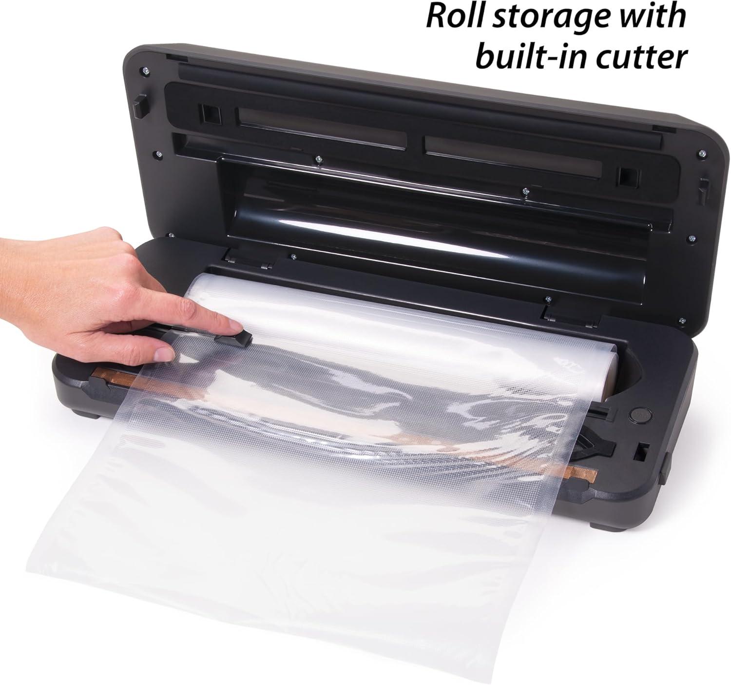 Presto Black Automatic Electric Vacuum Sealer with Bag Cutter