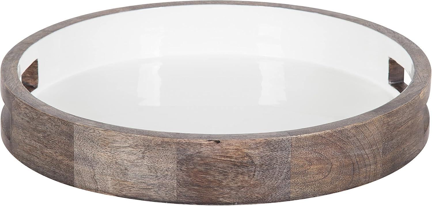 Kate and Laurel Ehrens Round Decorative Wood Tray