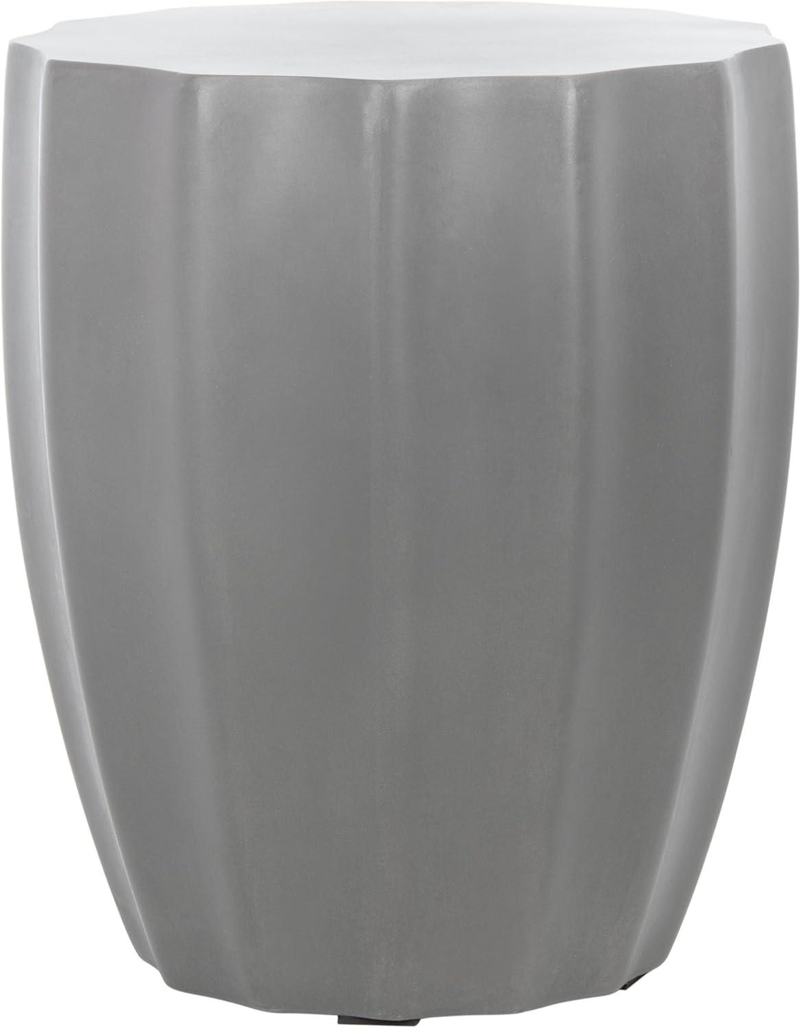 Jaslyn Concrete Indoor/Outdoor Accent Stool - Dark Grey - Safavieh
