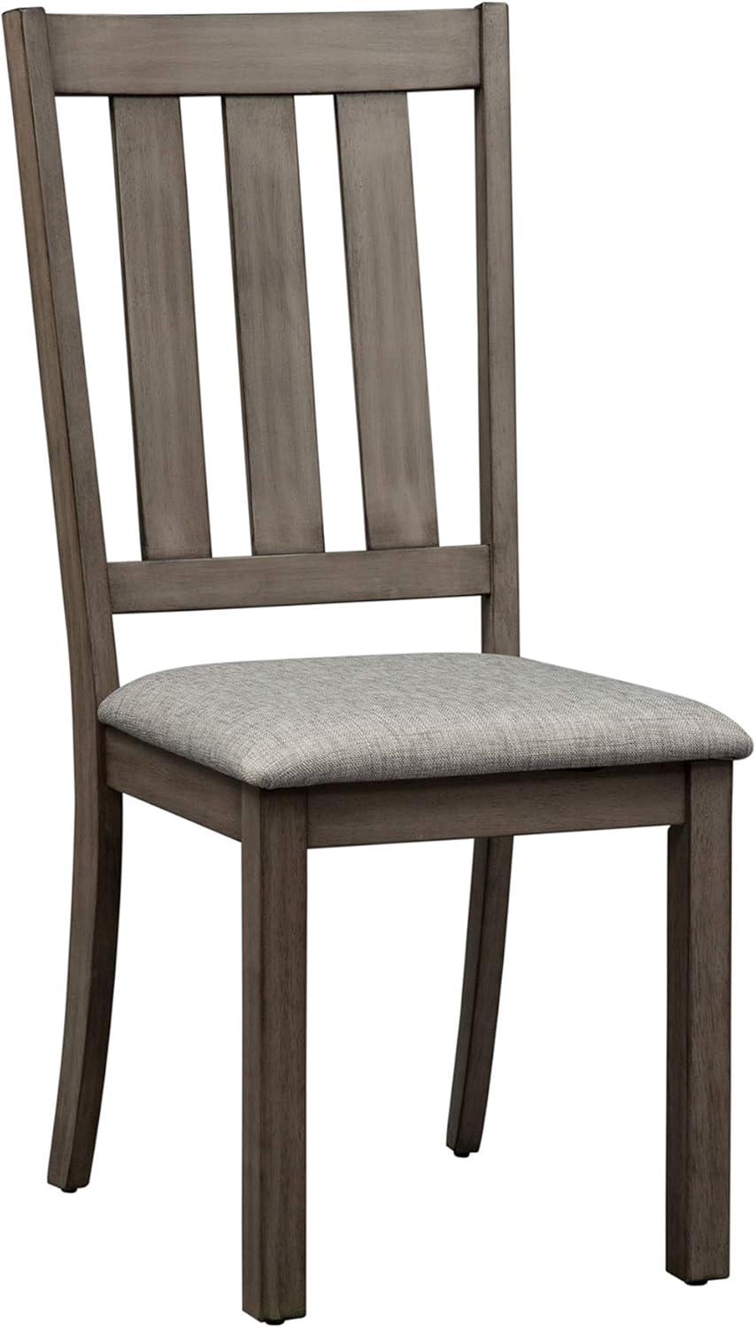 Greystone Upholstered Slat Back Side Chair with Wood Frame