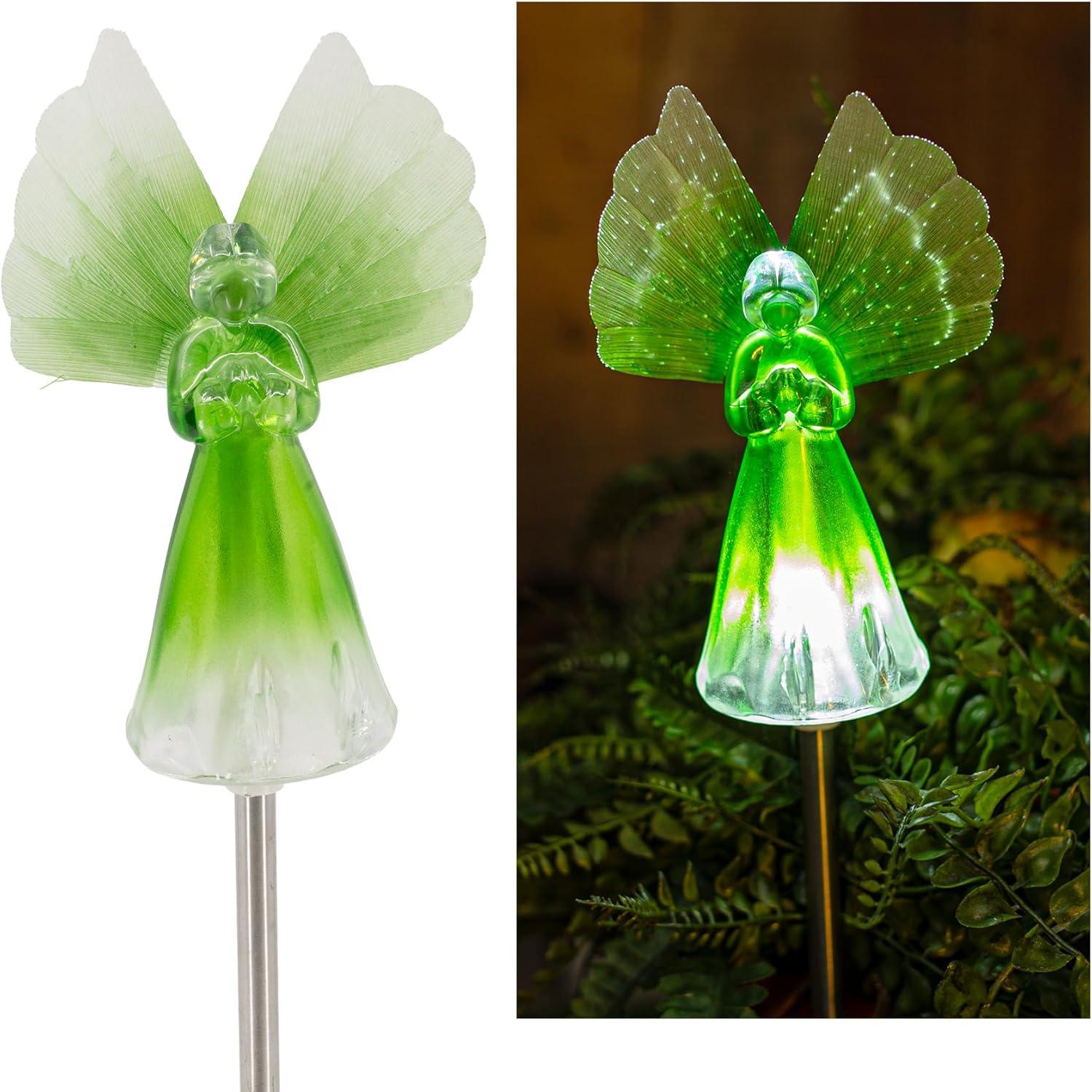 Crosslight SSS210019AB - Yellow Angel Solar Light Garden Stake, Green