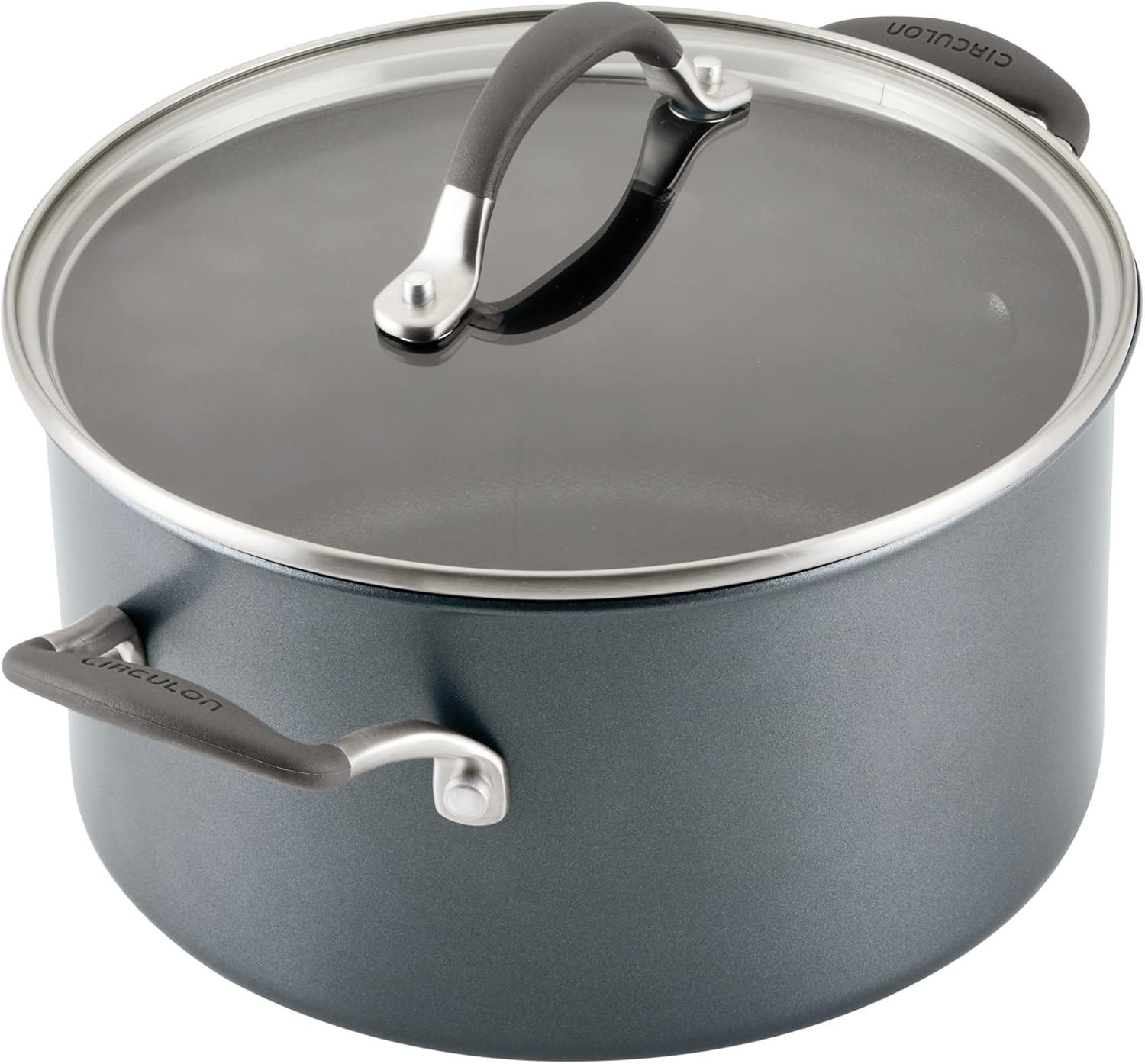 Circulon Circulon ScratchDefense with ScratchDefense Nonstick Induction Pots and Pans Cookware Set, 10 Piece, Graphite