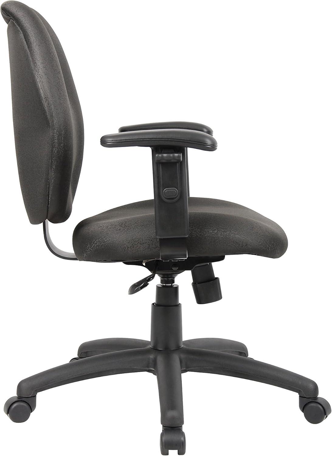 Black Ergonomic Fabric Task Chair with Adjustable Arms