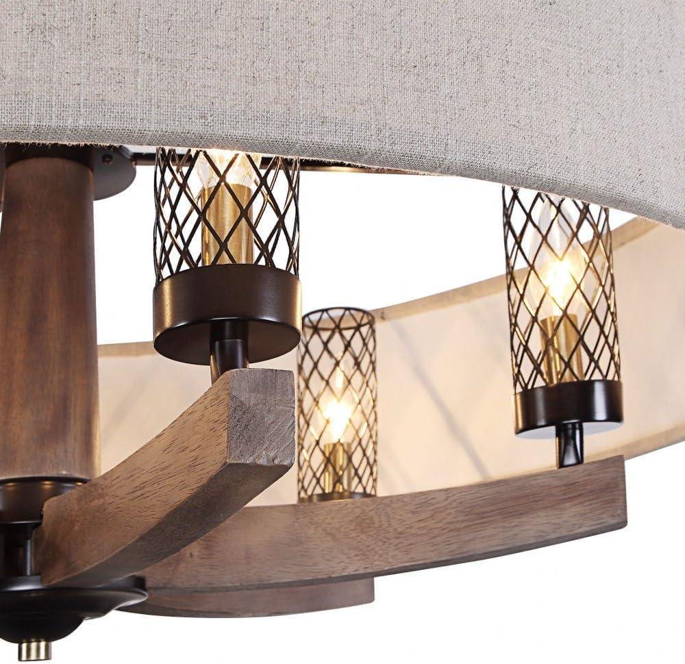 Foundry Select Zuckerman 6 - Light Wood Drum Chandelier