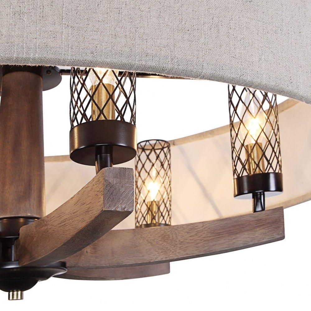 Foundry Select Zuckerman 6 - Light Wood Drum Chandelier
