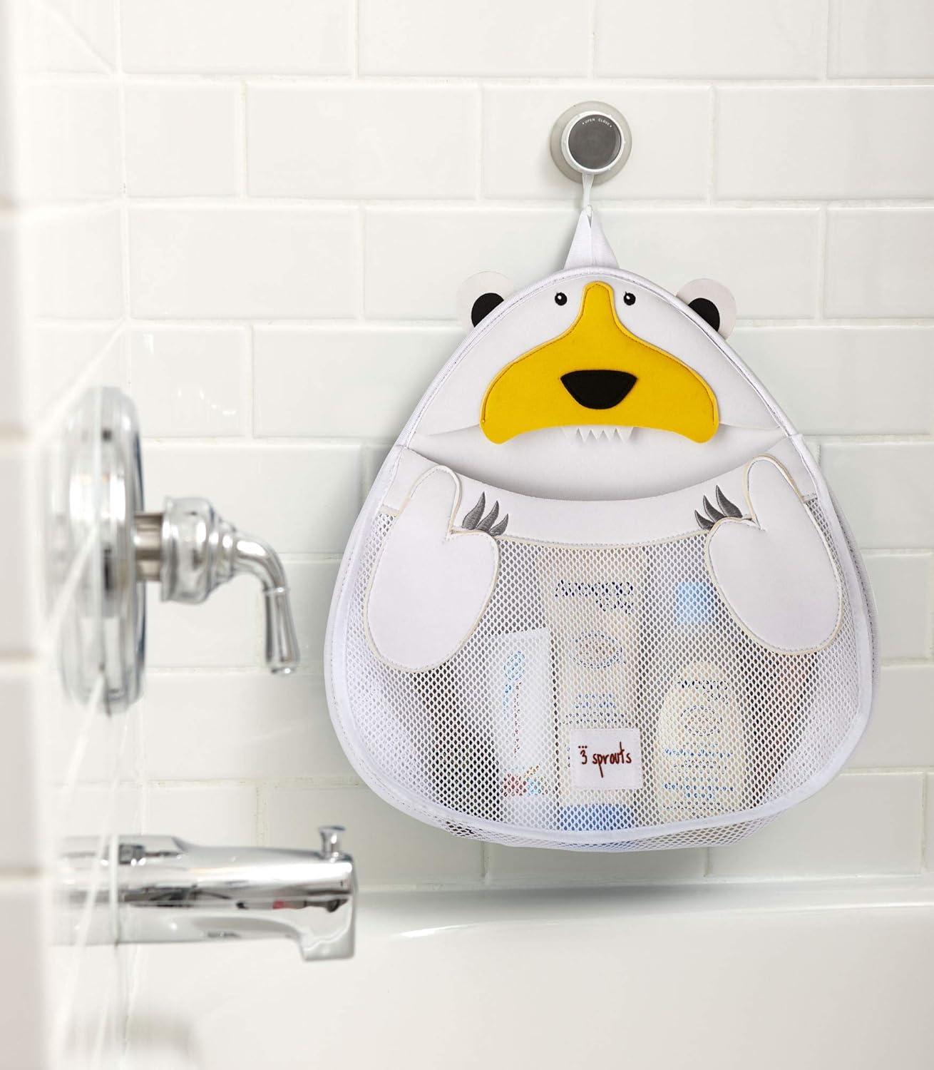 3 Sprouts Baby Hanging Suctioned Cup Bath/Shower Storage Organizer, Polar Bear