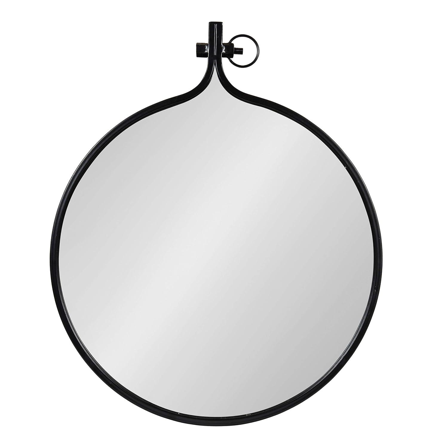 24" x 28" Yitro Metal Framed Wall Mirror Bronze - Kate and Laurel: Round, Oil Rubbed, Hanging Decor