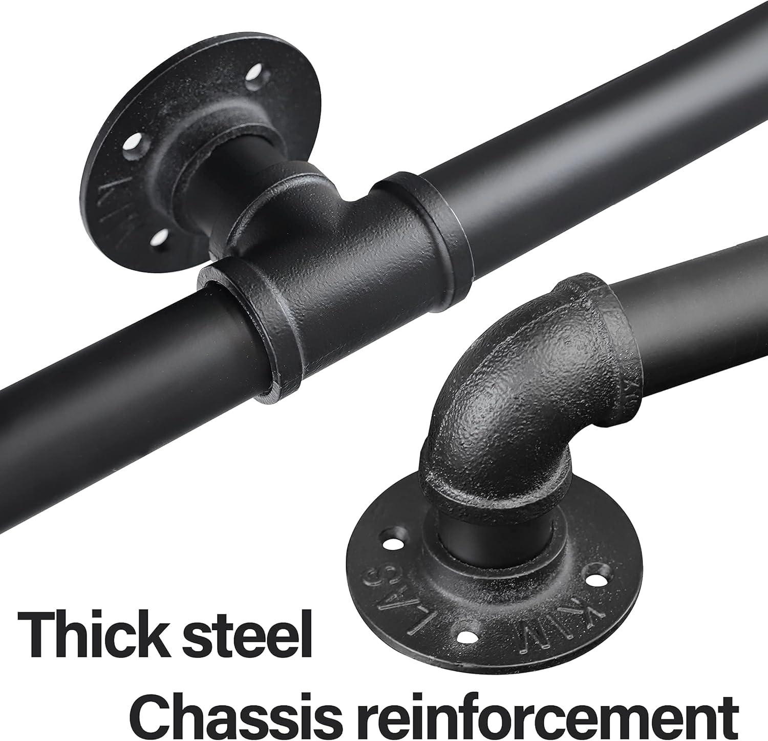 Handrails for Outdoor Steps 5FT, Galvanized Steel Handrails for Indoor Stairs Easy to Install, Iron Balusters Hand Railing Indoor Outdoor for Household or Commercial Buildings