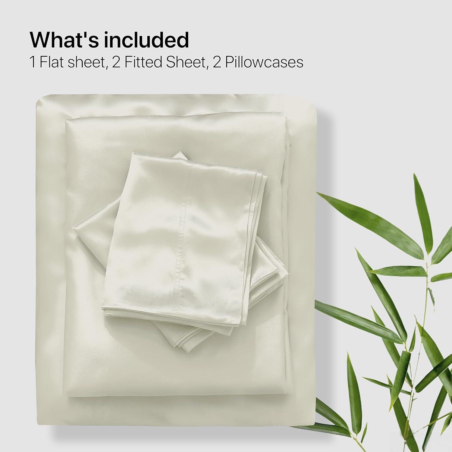 White Bamboo Deep Pocket King Sheet Set