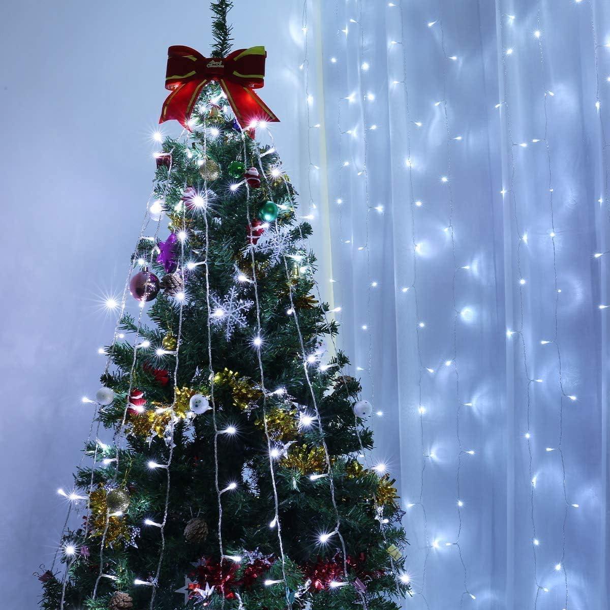 Cool White LED Curtain Fairy Lights for Indoor/Outdoor Use