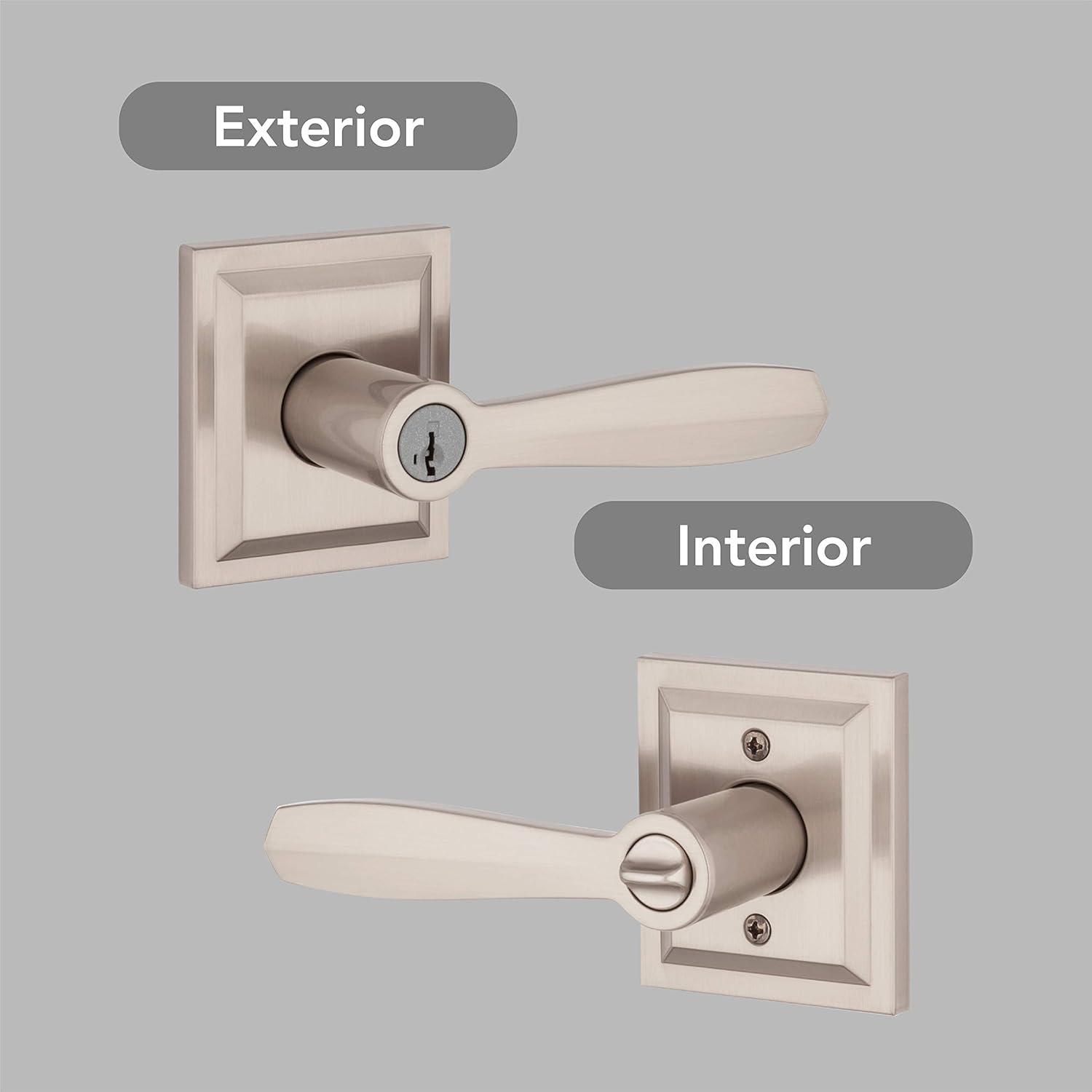 Baldwin Torrey Low Profile Rose Keyed Entry Lever Featuring Smartkey in SN