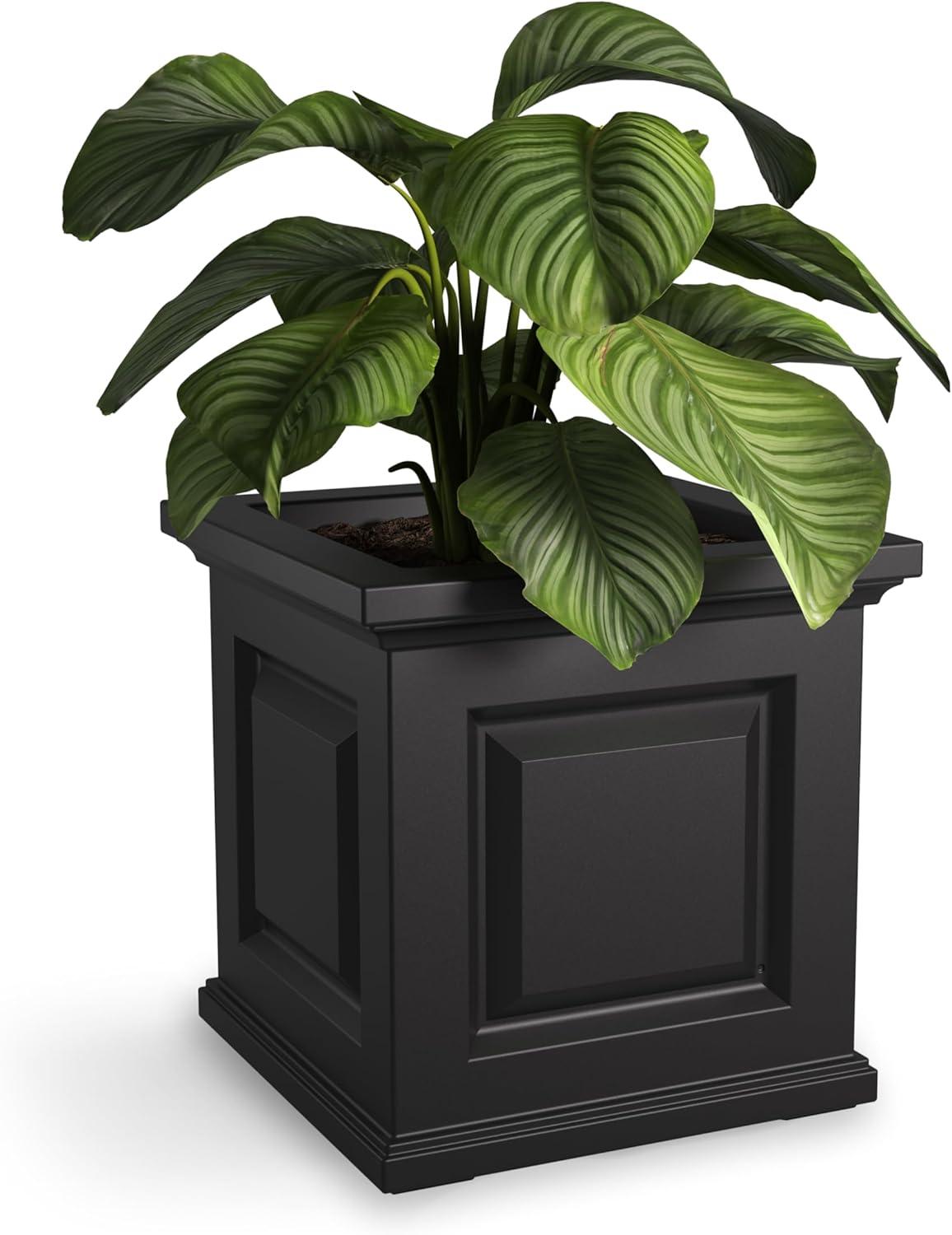 Mayne Inc. Nantucket Square Resin Planter Box with Water Reservoir