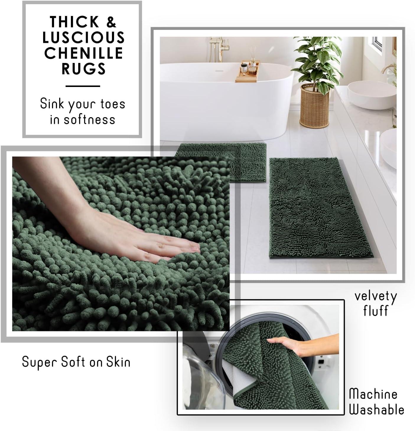 Hunter Green 22-Piece Waffle Texture Polyester Bathroom Accessories Set