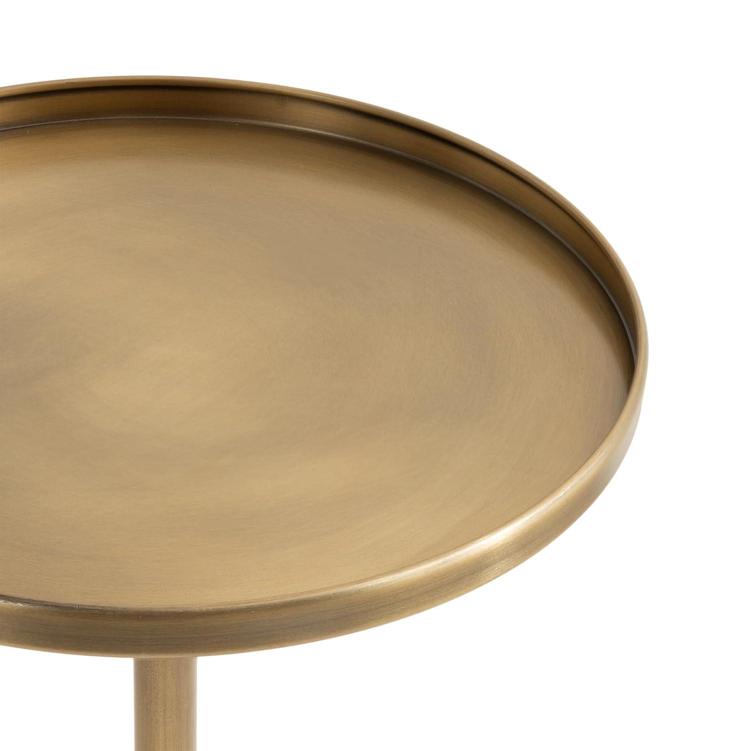 Kate and Laurel Tira Round Side Table, 14x14x24, Gold