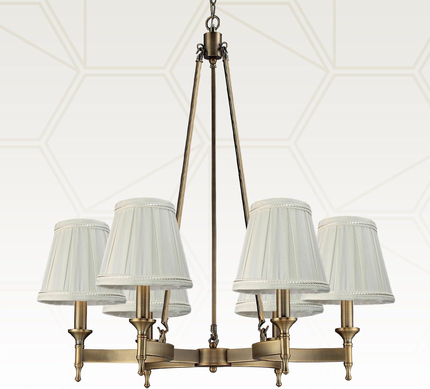 White Silk Empire Chandelier Shades Set of 6