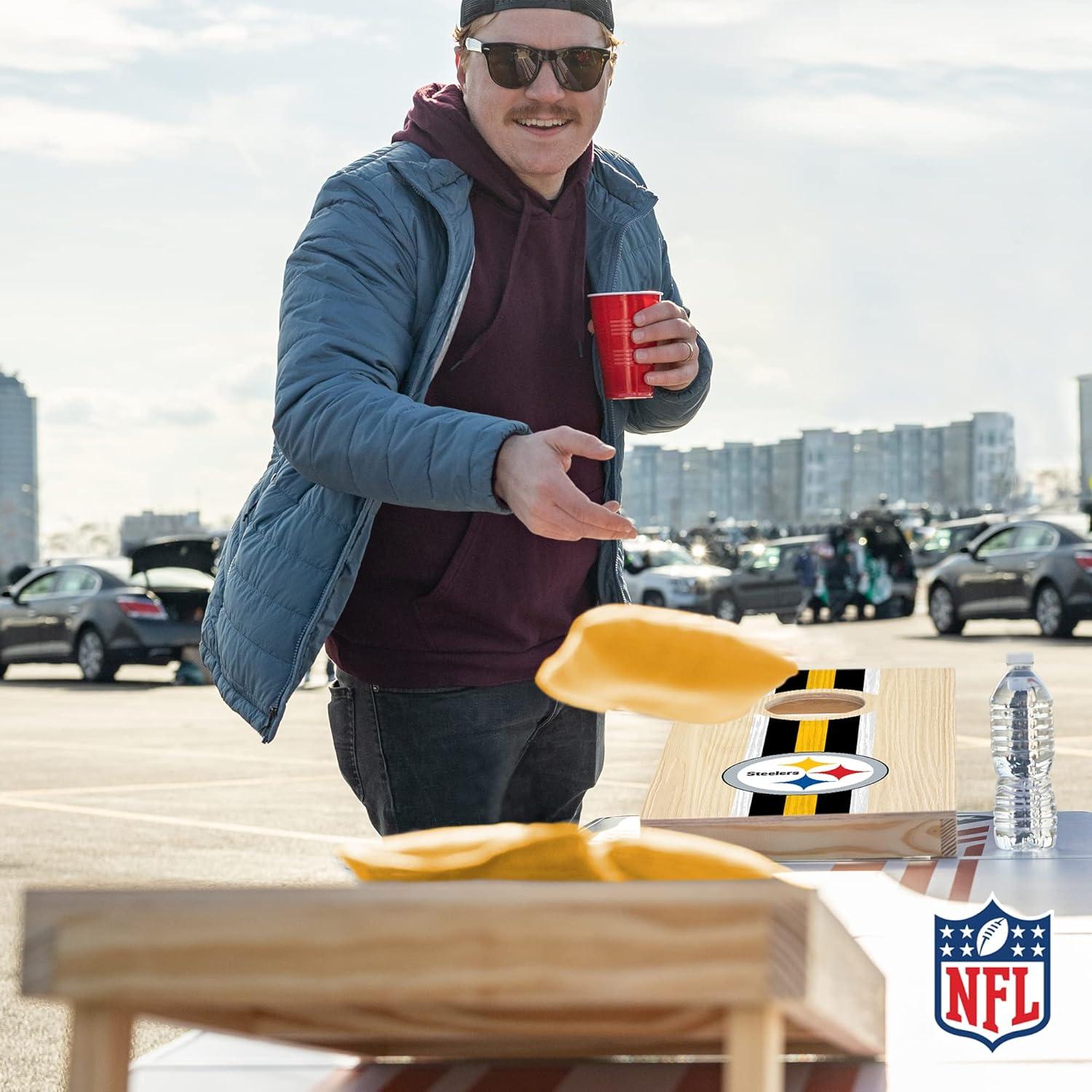 NFL Pittsburgh Steelers 1'x2' Wood Cornhole Set