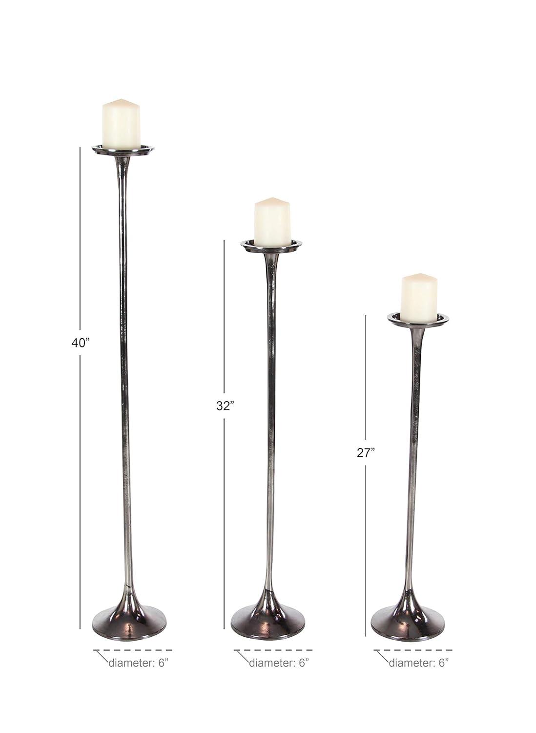 Set of 3 Metallic Aluminum Candle Holders - Olivia & May