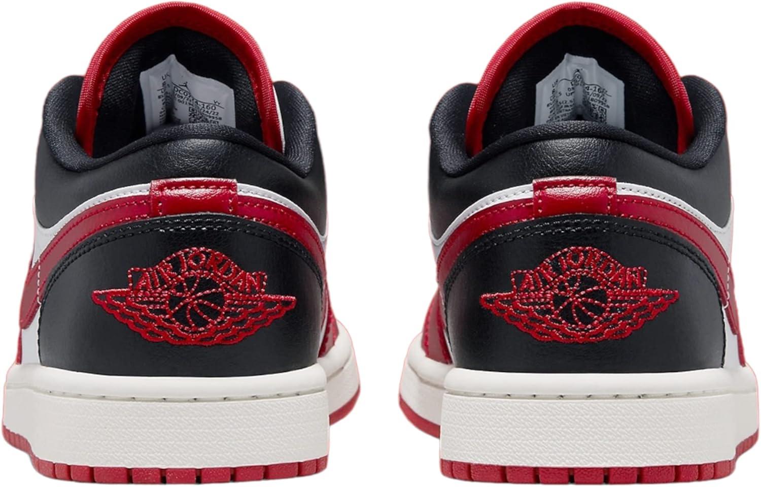 Women's White and Red Genuine Leather Casual Sneakers