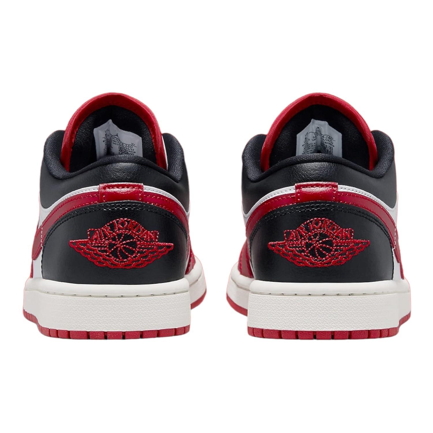 Women's White and Red Genuine Leather Casual Sneakers