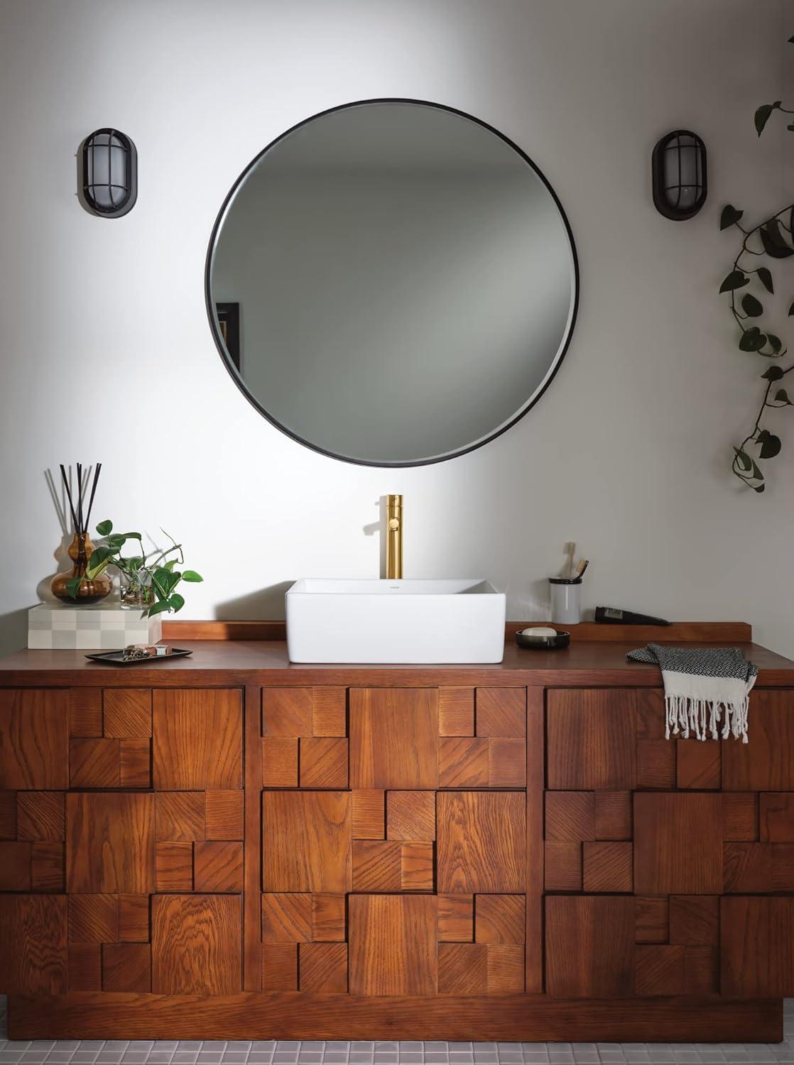 Moen BGCW10RV1618 White Vitreous China Vessel Sink For Bathroom, 18 X 15.75 X 6 Inch Rectangle Sink With Porcelain Ceramic Bowl