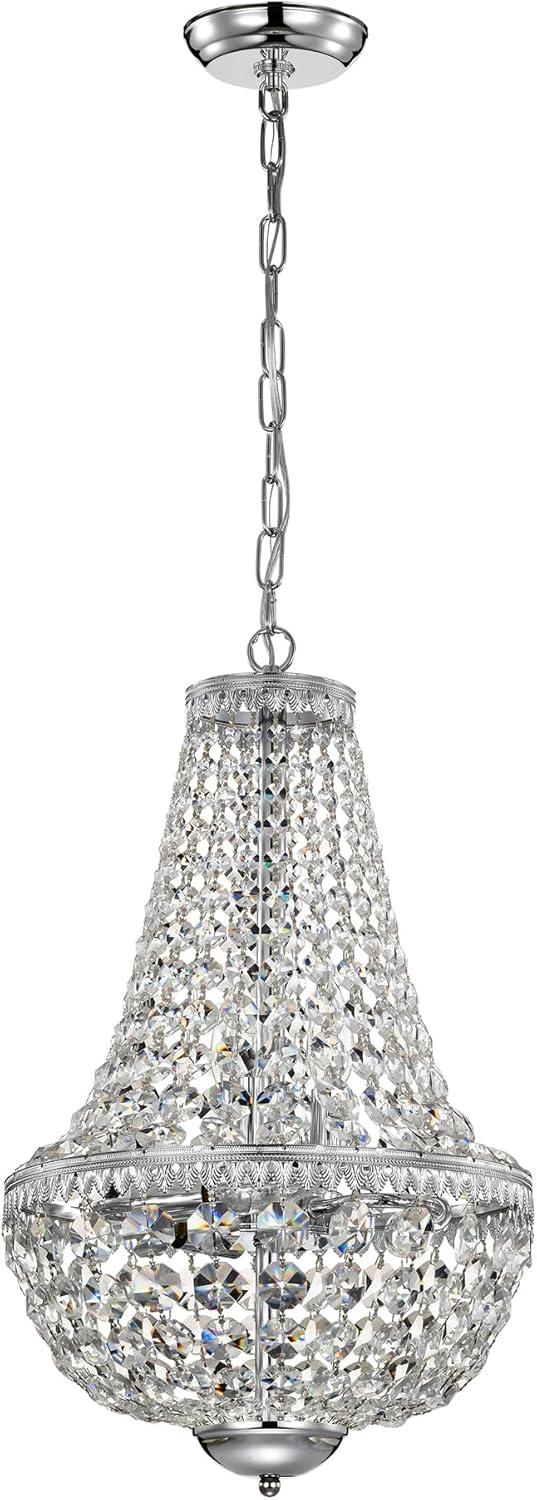 Empire Chrome Crystal 6-Light Candle Chandelier