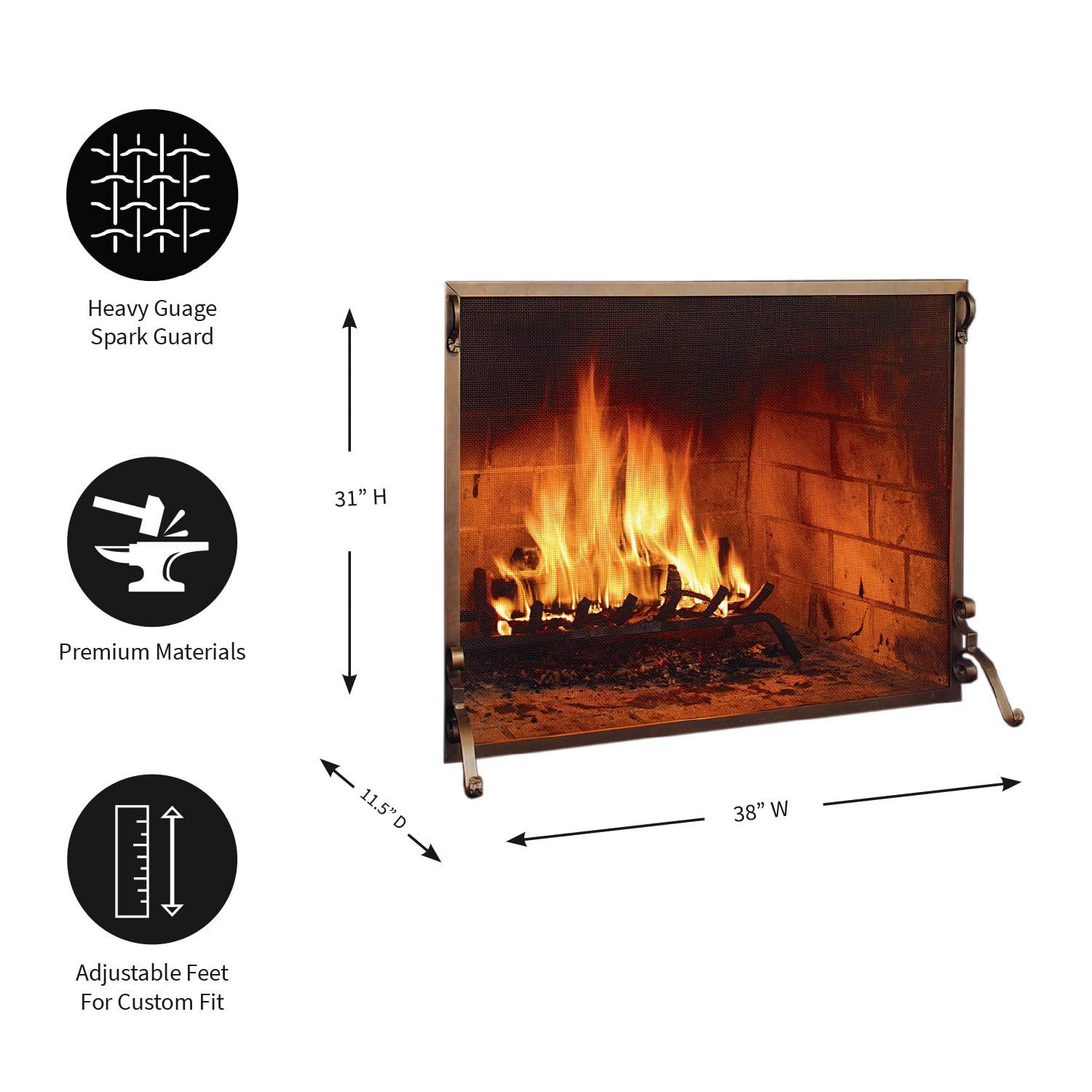 Plow & Hearth Steel Fireplace Screen